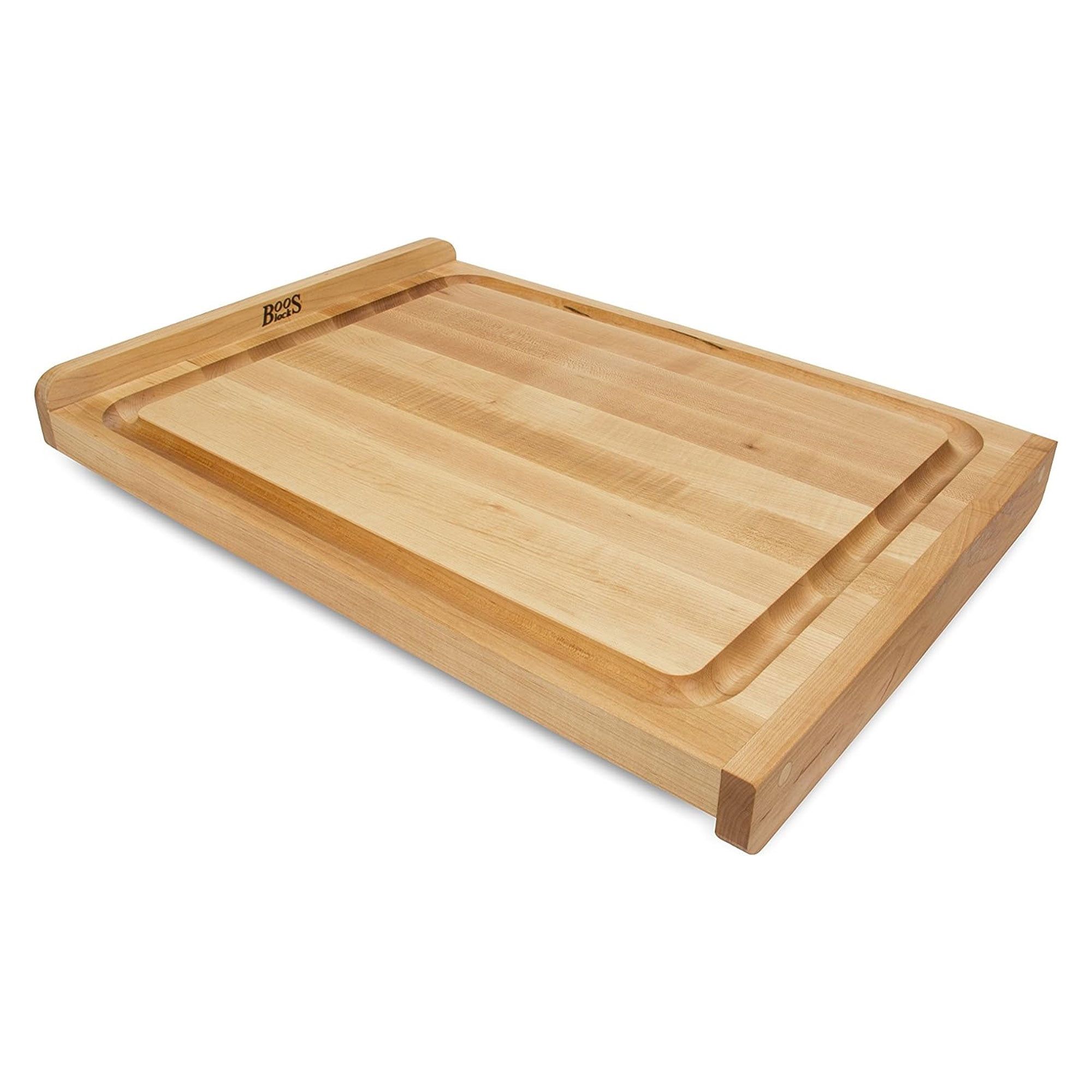 Large Brown Maple Wood Reversible Cutting Board with Juice Groove