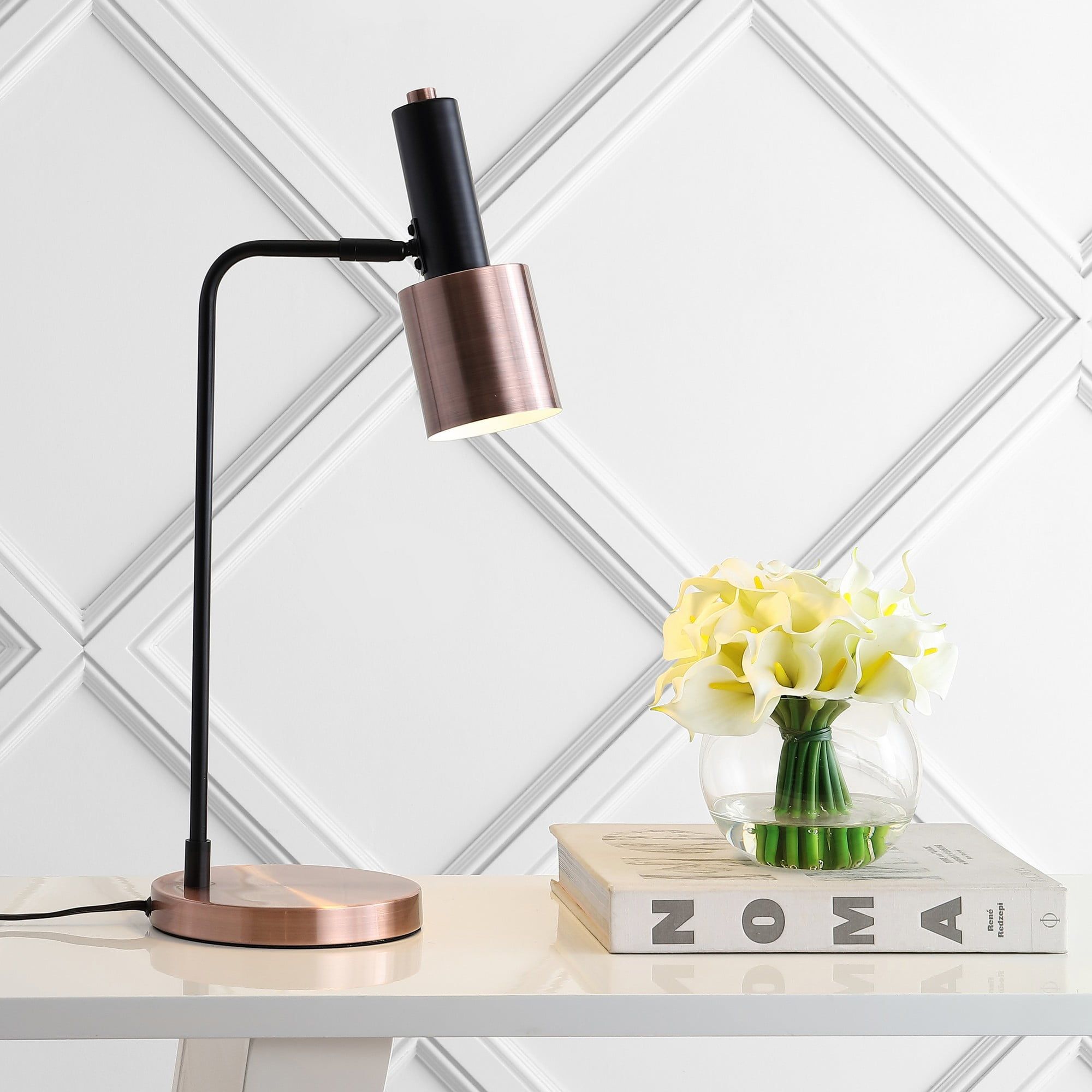 Brady 22" Black and Copper Metal LED Desk Lamp