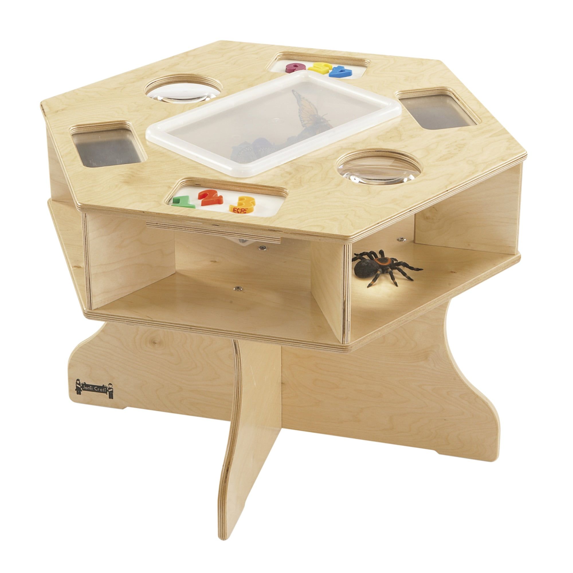 Natural Wood Six-Sided Science Activity Table