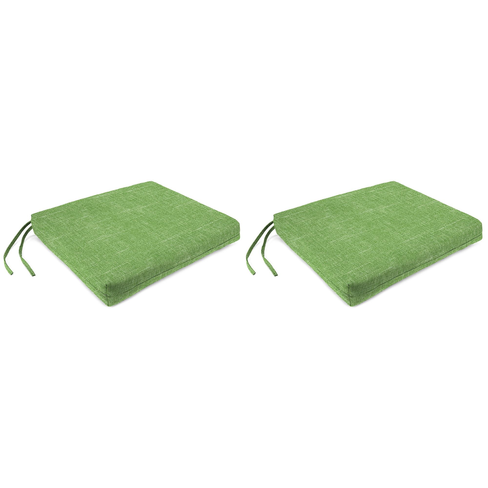 Tory Palm Green Rectangular Outdoor Seat Cushions with Ties (2 Pack)