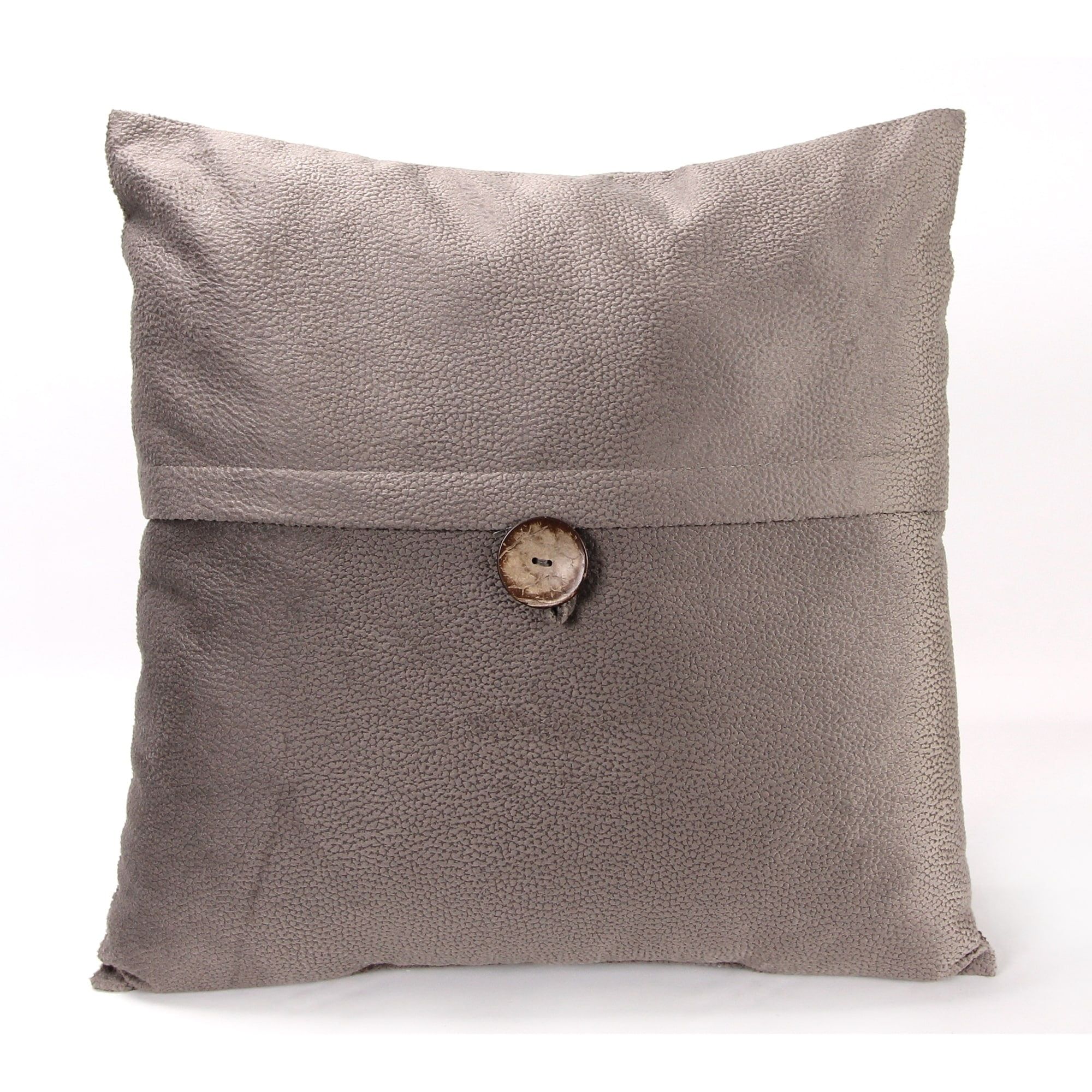 Mushroom 20" Square Reversible Polyester Throw Pillow with Button