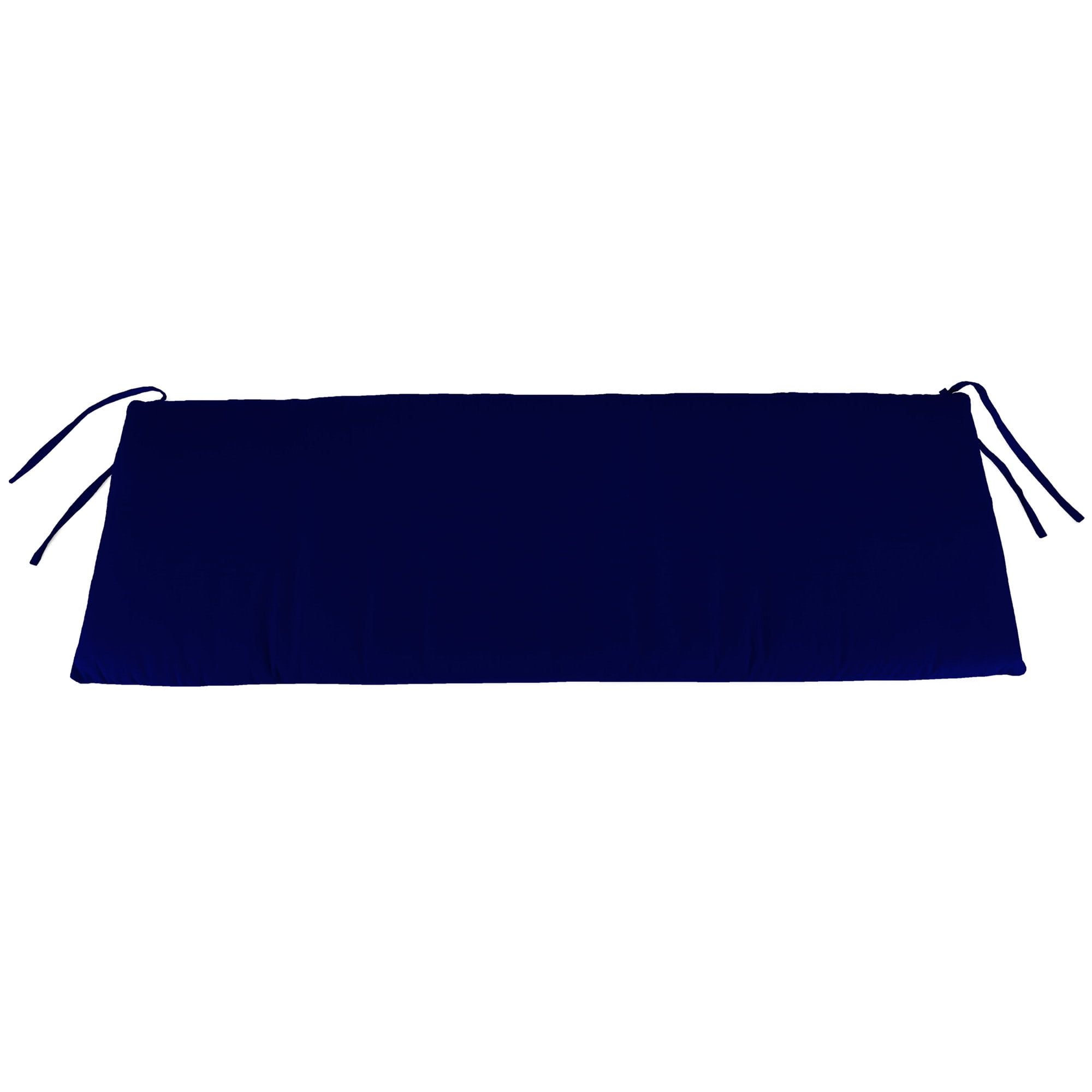 Midnight Navy Polyester Outdoor Bench Cushion with Ties