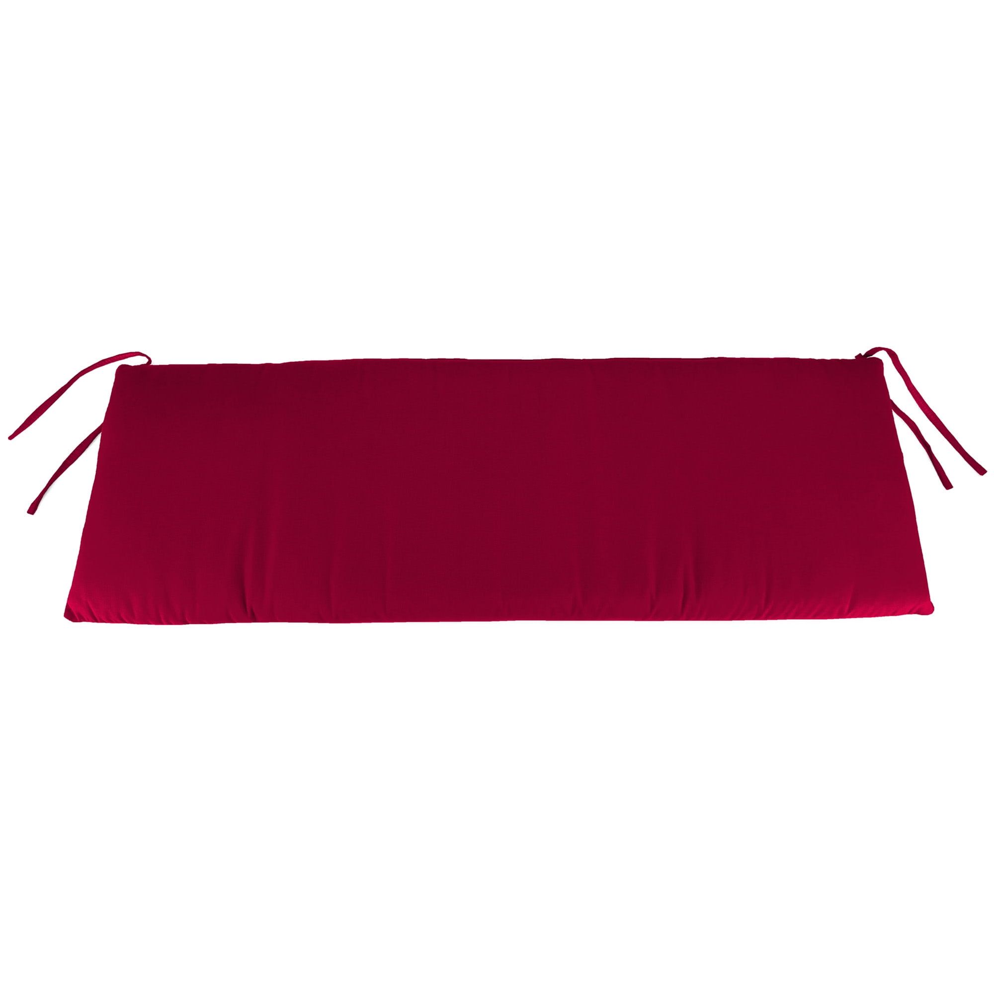 Barn Red Polyester Outdoor Bench Cushion with Ties