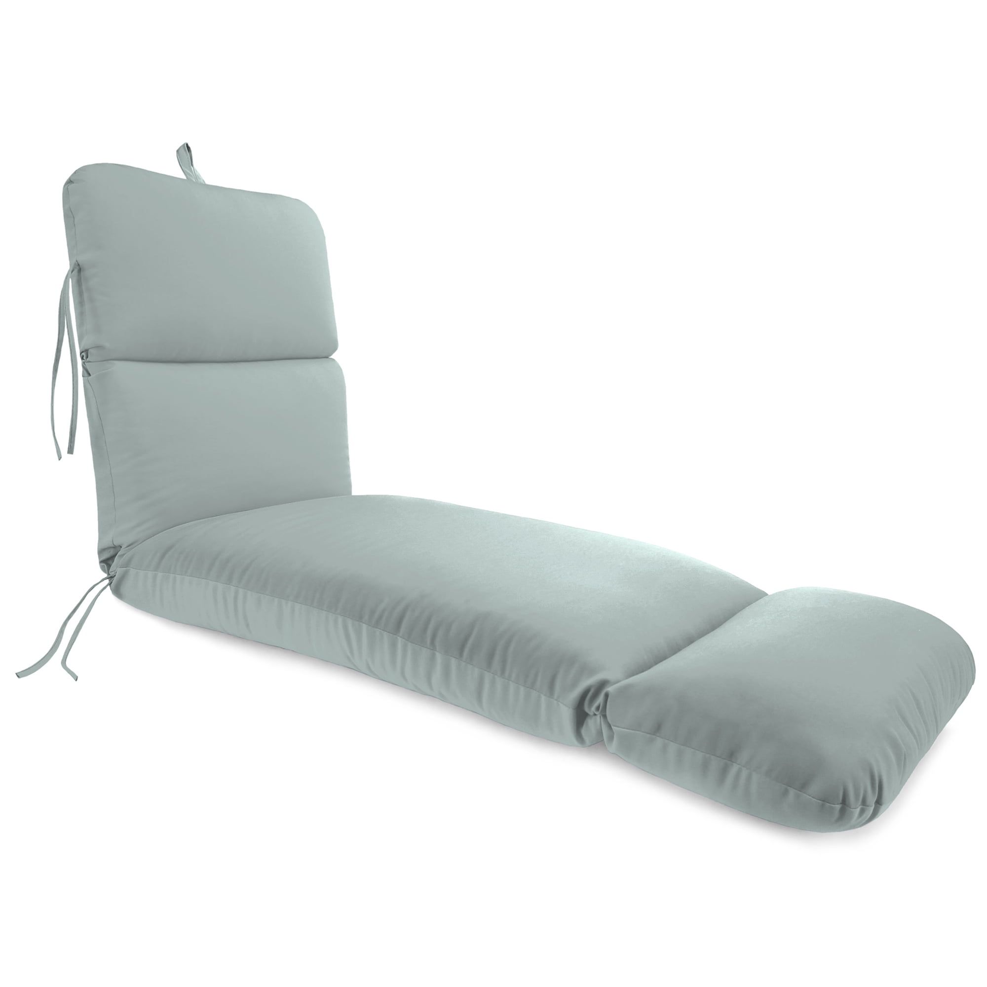 Cast Silver Gray Outdoor Chaise Lounge Cushion with Ties