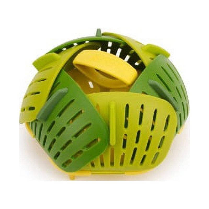 Green and Yellow Collapsible Polypropylene Steamer Basket