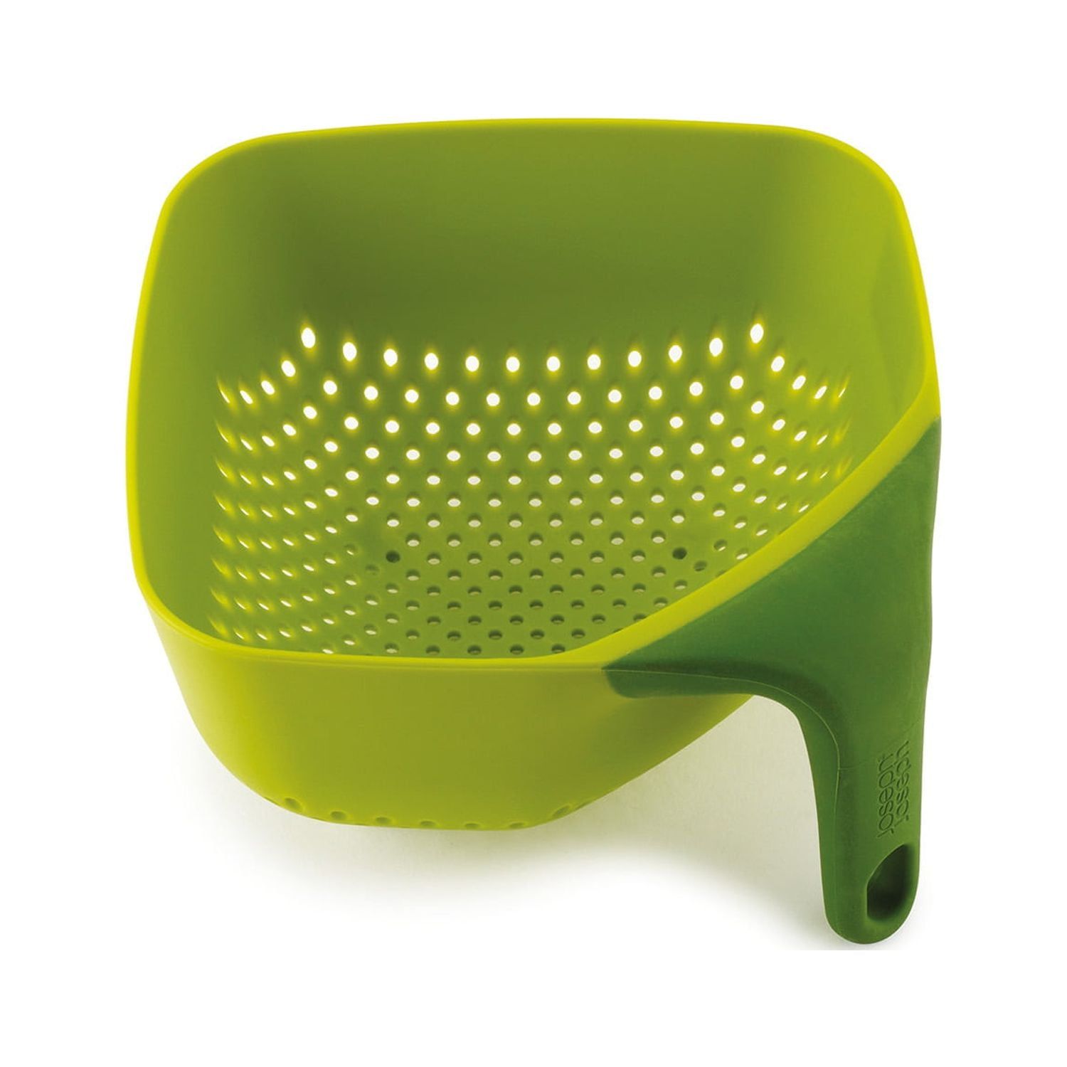 Green Stackable Plastic Square Colander with Vertical Handle