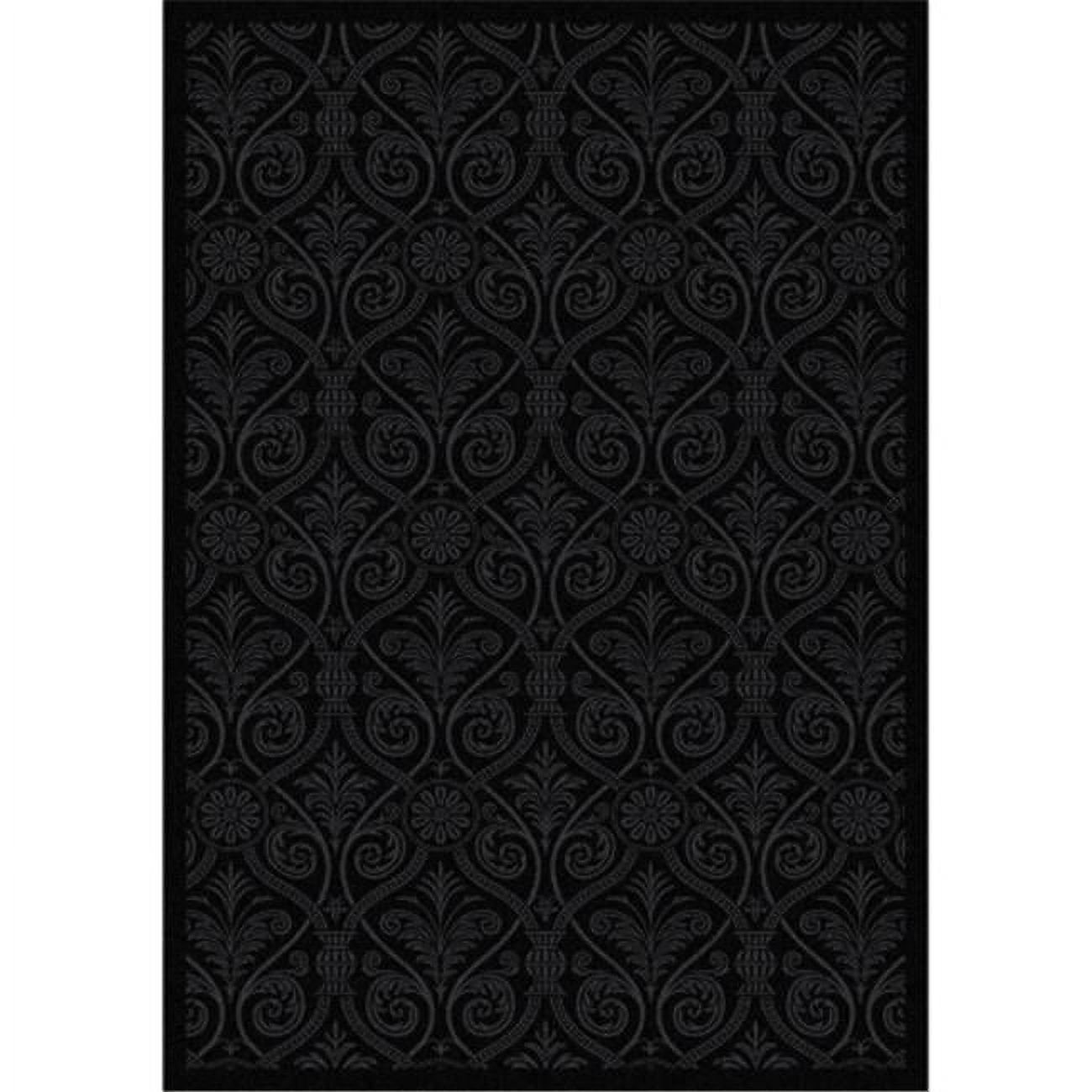 Cinema Noir Tufted Rectangle Playroom Rug 3'10" x 5'4" - Black