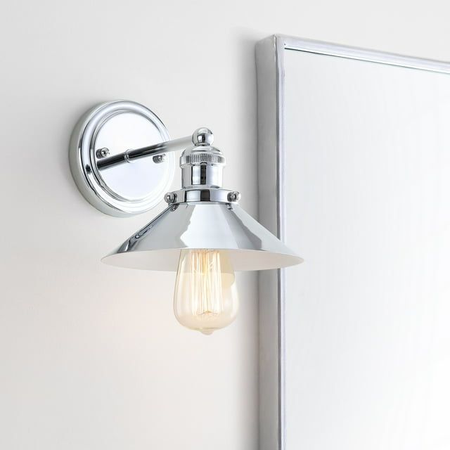 Jonathan Y Chrome 7.75" Geometric Bathroom Vanity Light