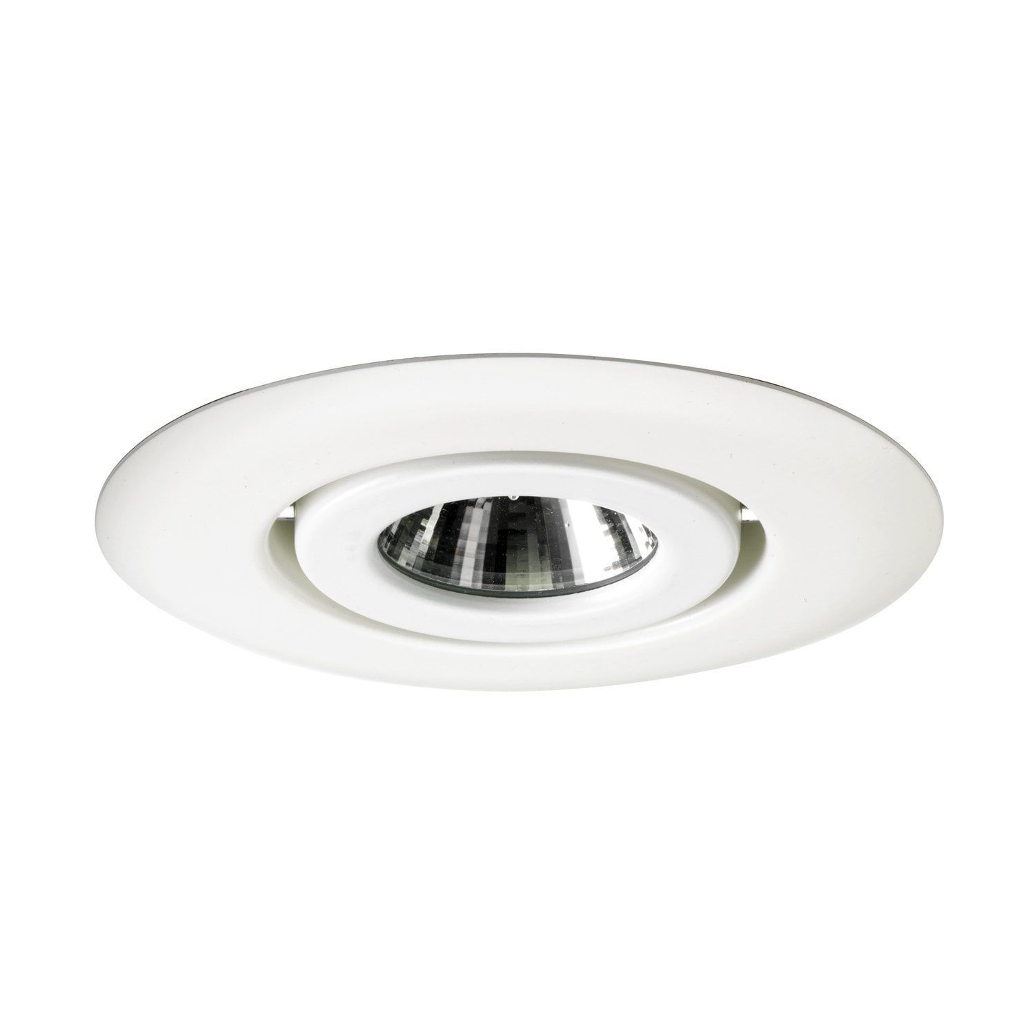 White Aluminum 4-Inch Flush Gimbal Ring Recessed Light