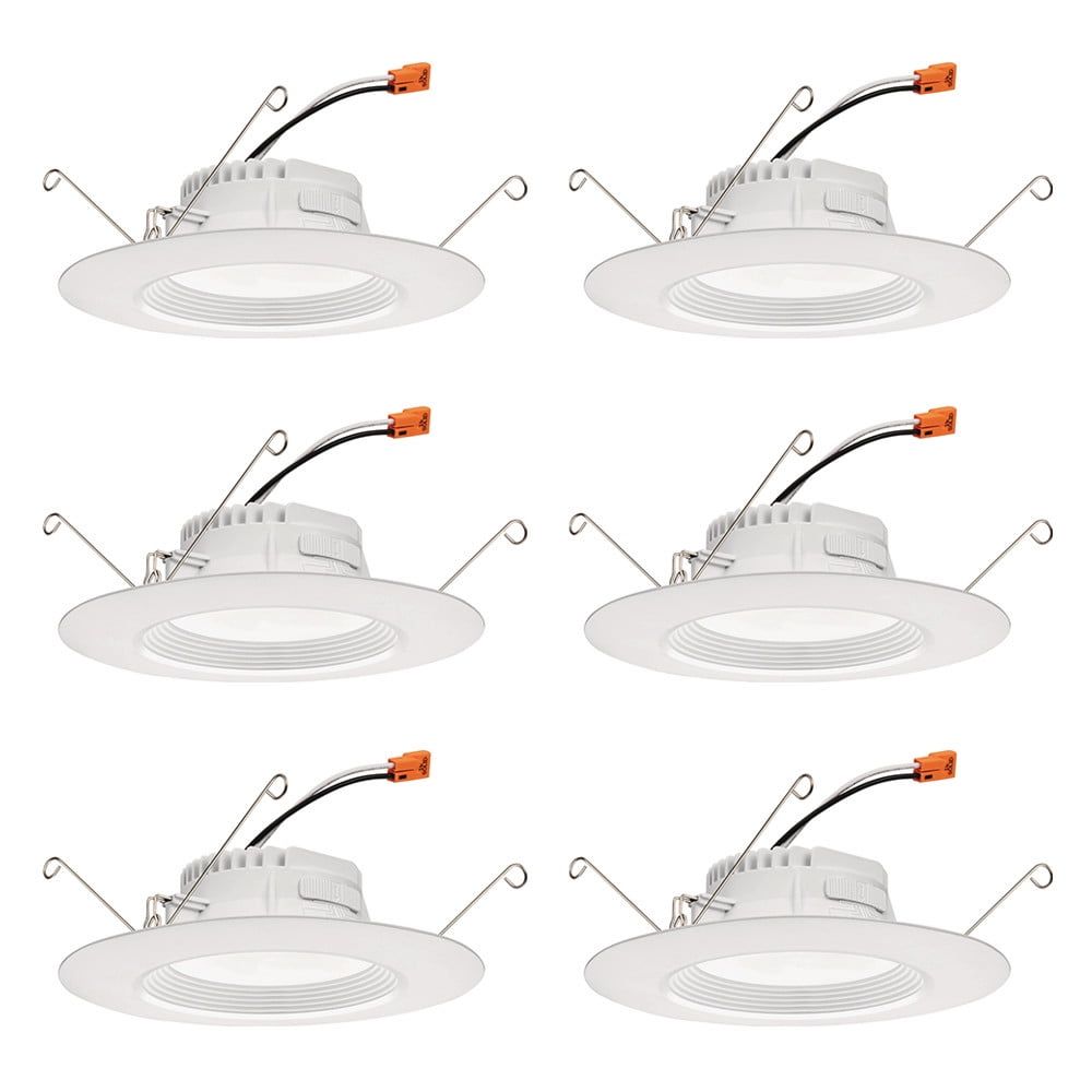 White 5/6-Inch LED Recessed Downlight Trim Kit, 6-Pack