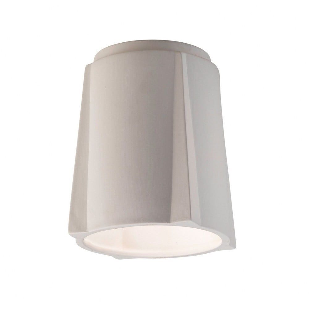 Matte Black and White Ceramic Flush Mount Ceiling Light