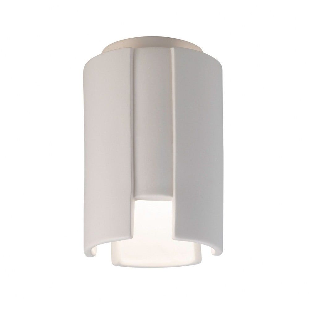 White Ceramic Indoor Flush Mount Ceiling Light