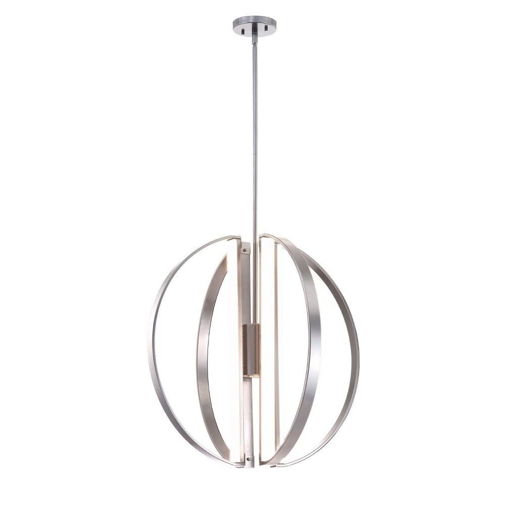 Liv Collection 24" Globe Brushed Nickel Plug-in Chandelier