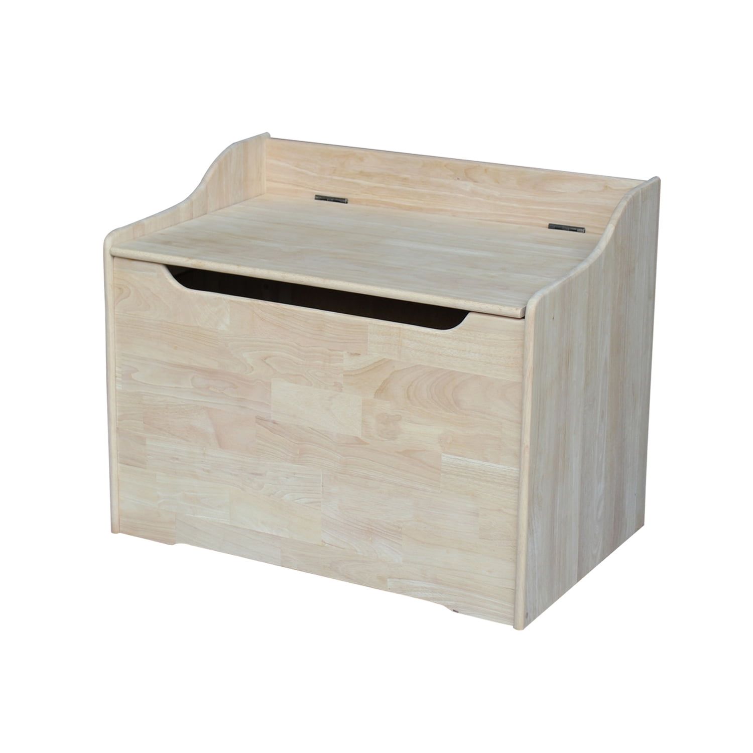 Unfinished Solid Wood 28" Storage Trunk with Safety Hinges