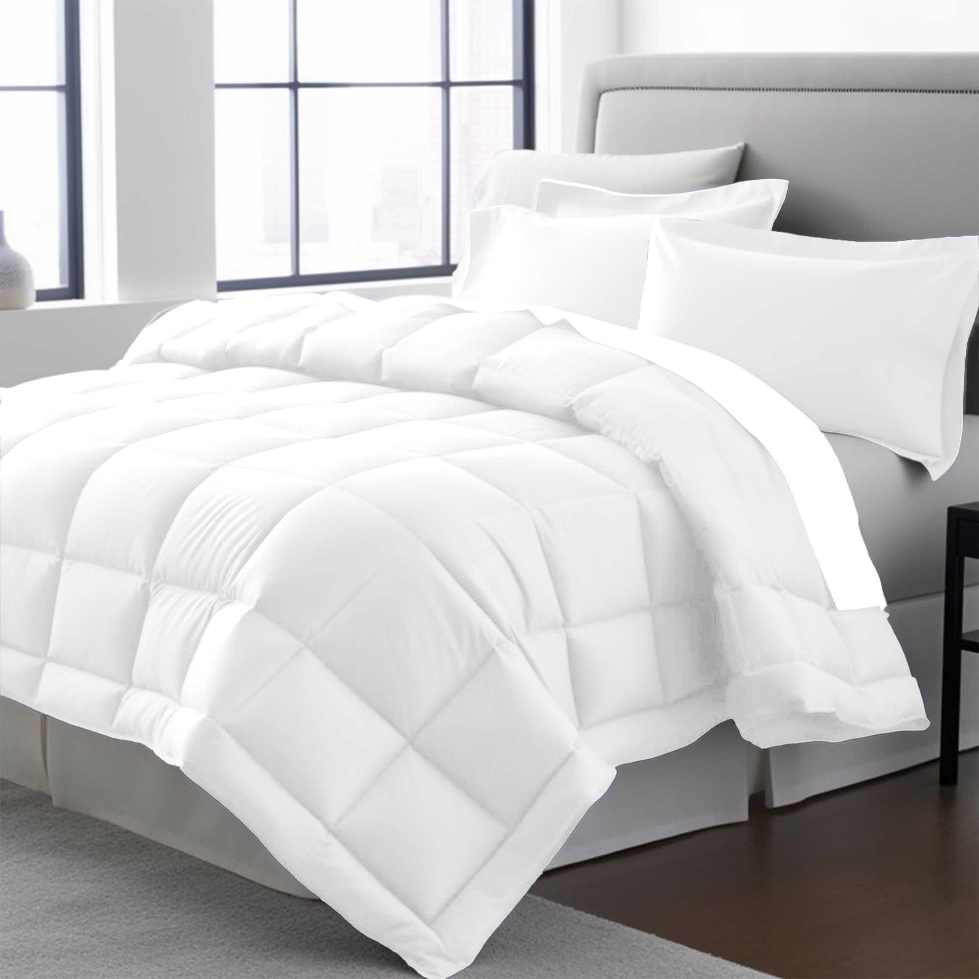 White Queen Microfiber Dual Zone Comforter for Couples