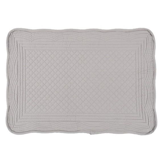 Gray Quilted Cotton Rectangular Placemats Set of 4