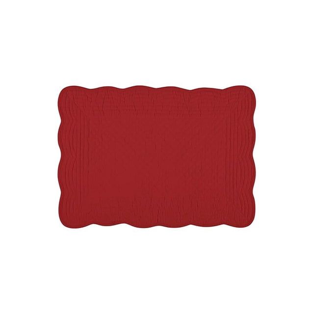 Red Cotton Quilted Rectangular Placemats Set of 4