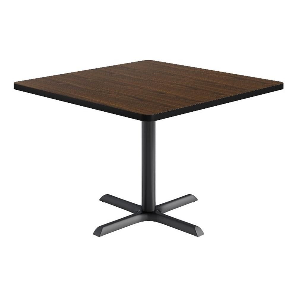 Walnut and Black Square Dining Table with Laminate Top