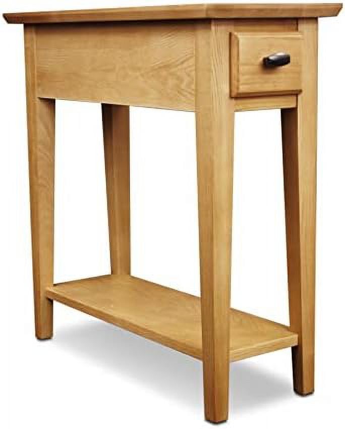 Compact Desert Sands Solid Wood Chairside End Table with Storage