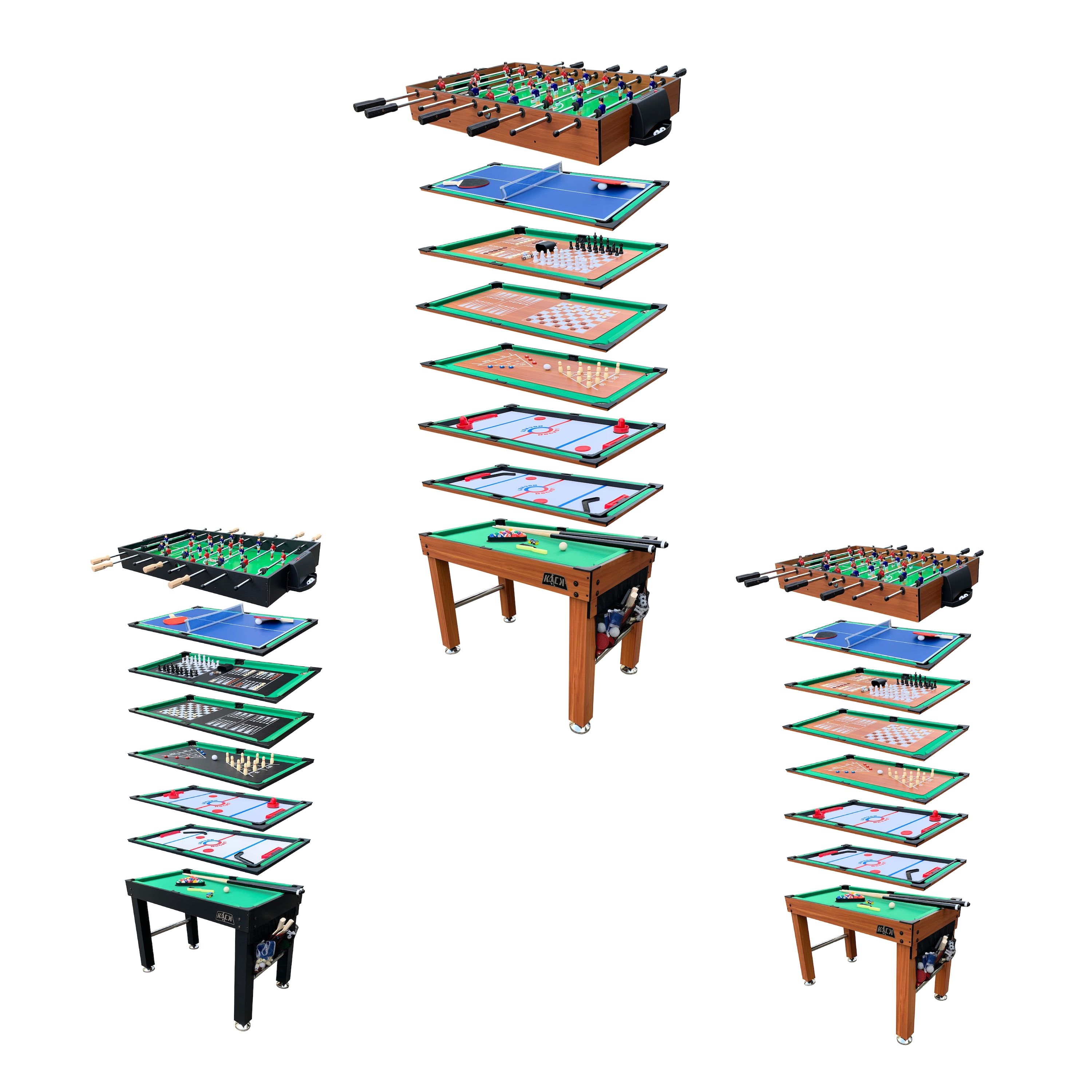 Brown 55" 10-in-1 Multi-Game Table with Accessories