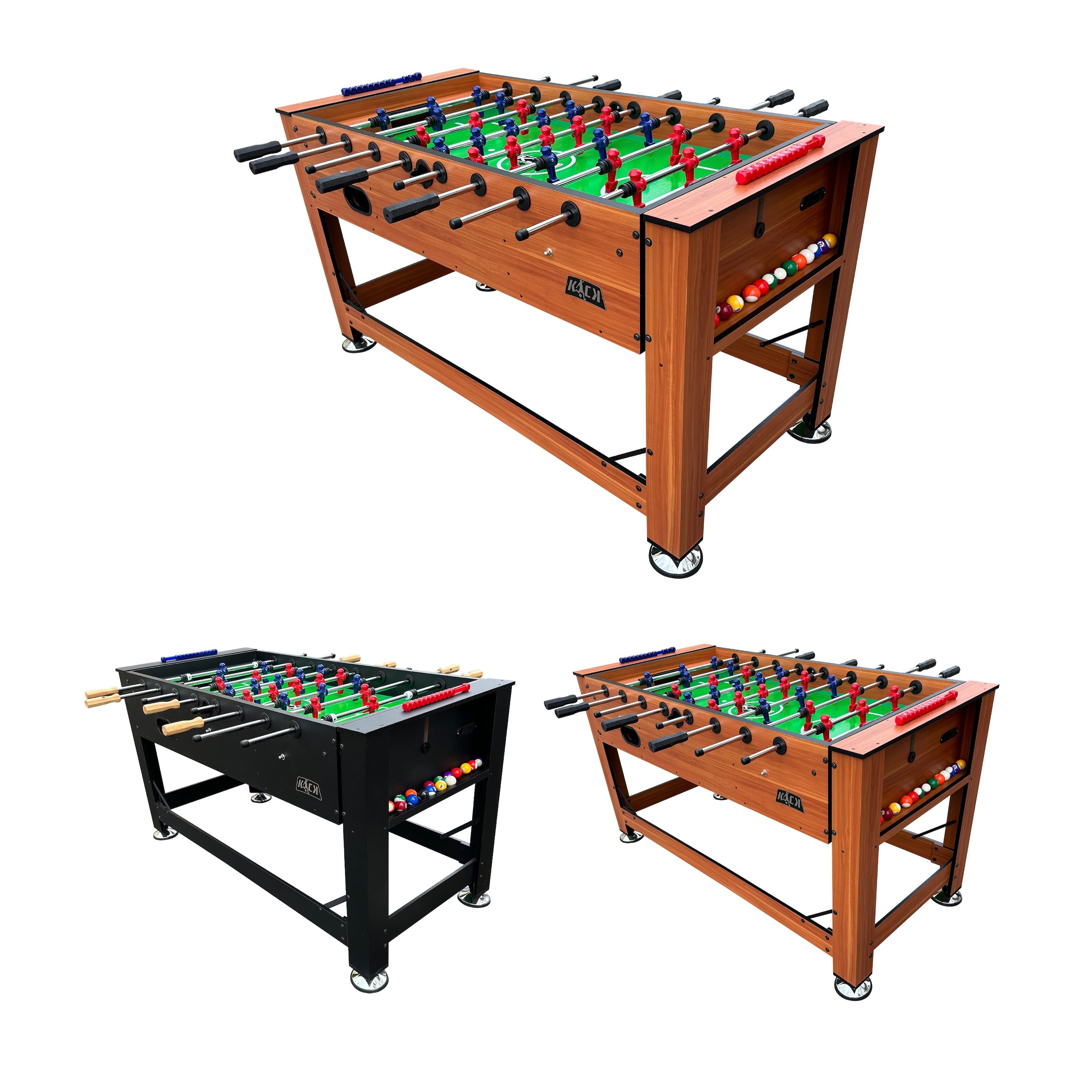 Dyad 55" Brown and Black 2-in-1 Foosball and Pool Table