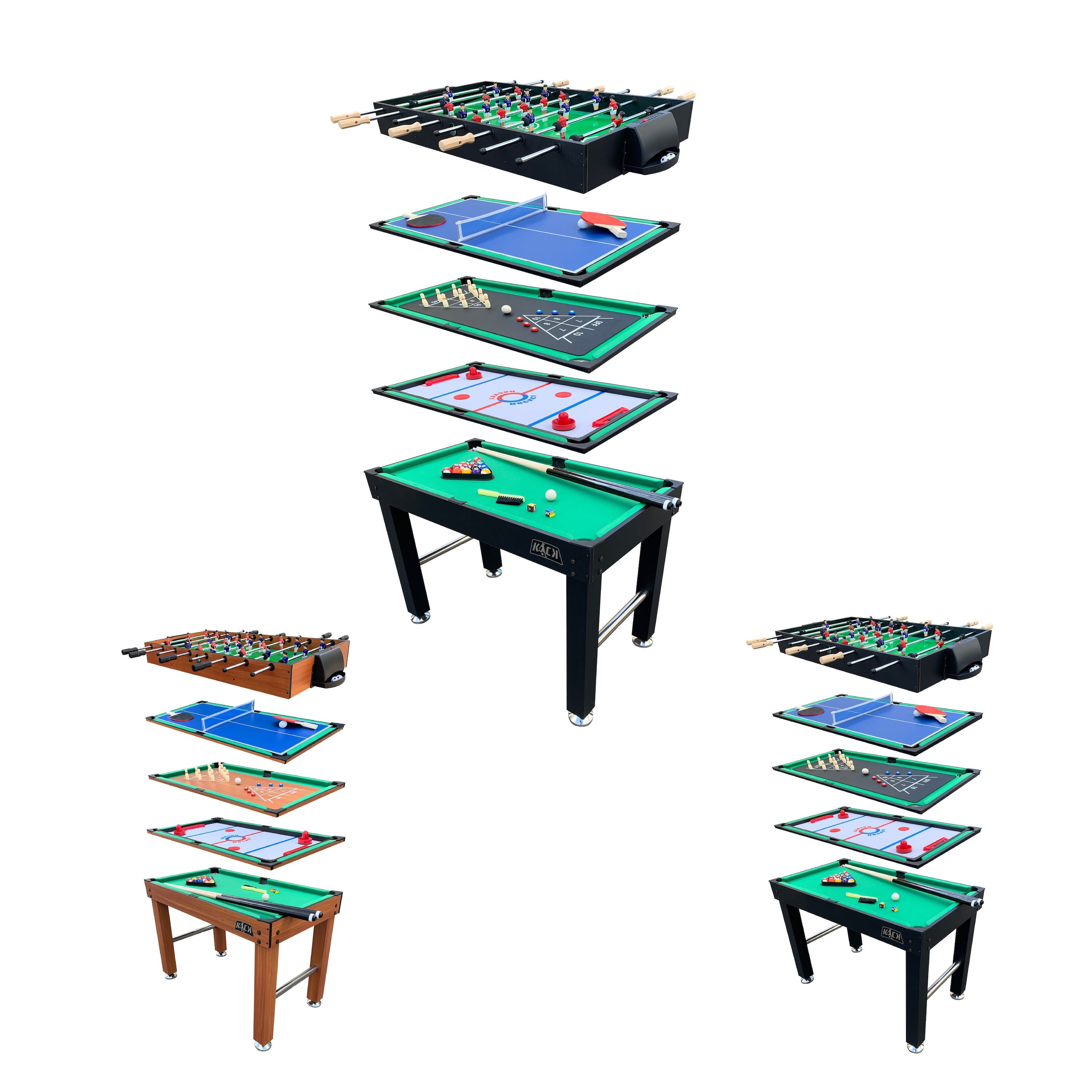 Hexad 48" Black 6-in-1 Multi Game Table Set