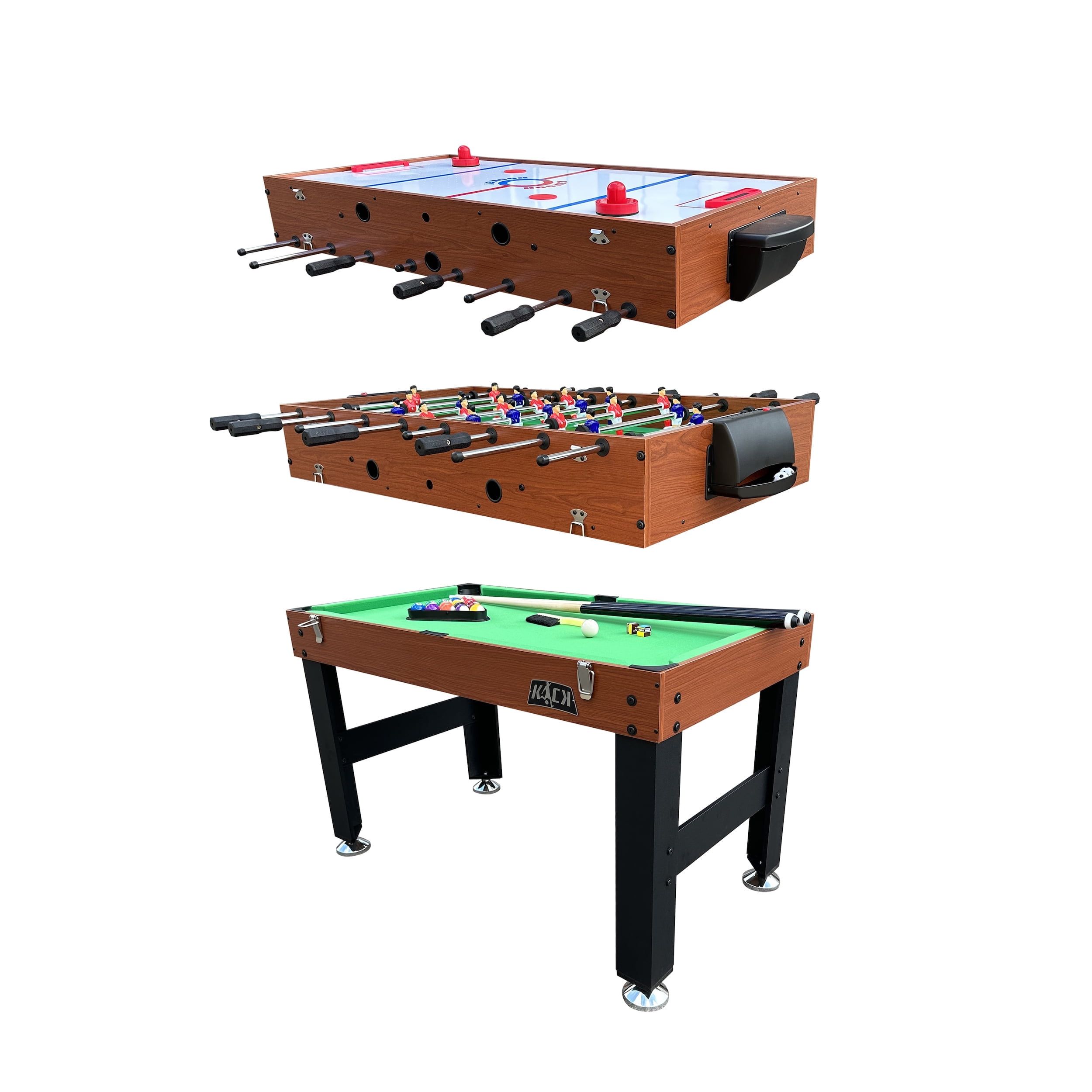 KICK Trio 48" Brown 3-in-1 Multi Game Table