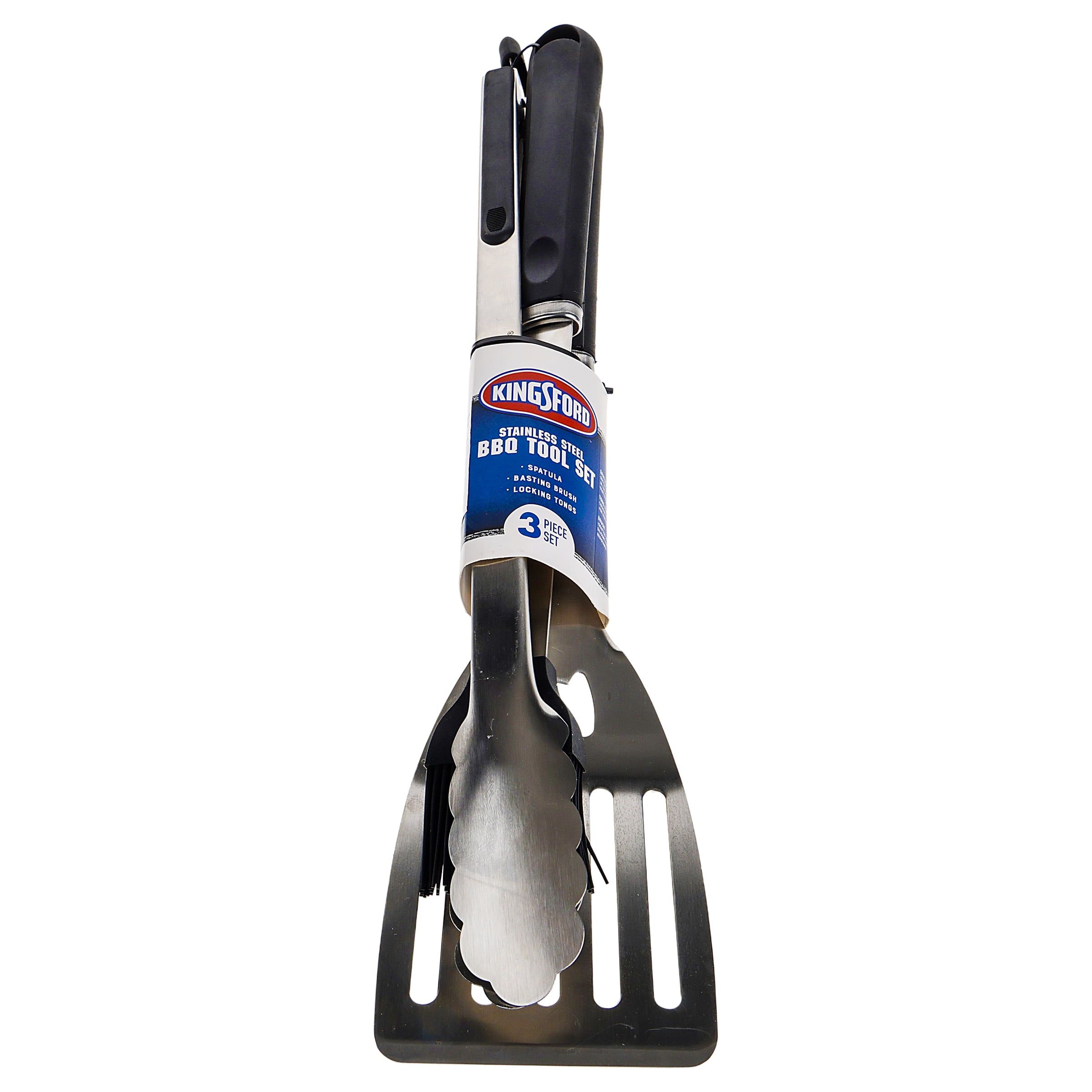 Kingsford Stainless Steel 3-Piece BBQ Tool Set with Rubber Handles