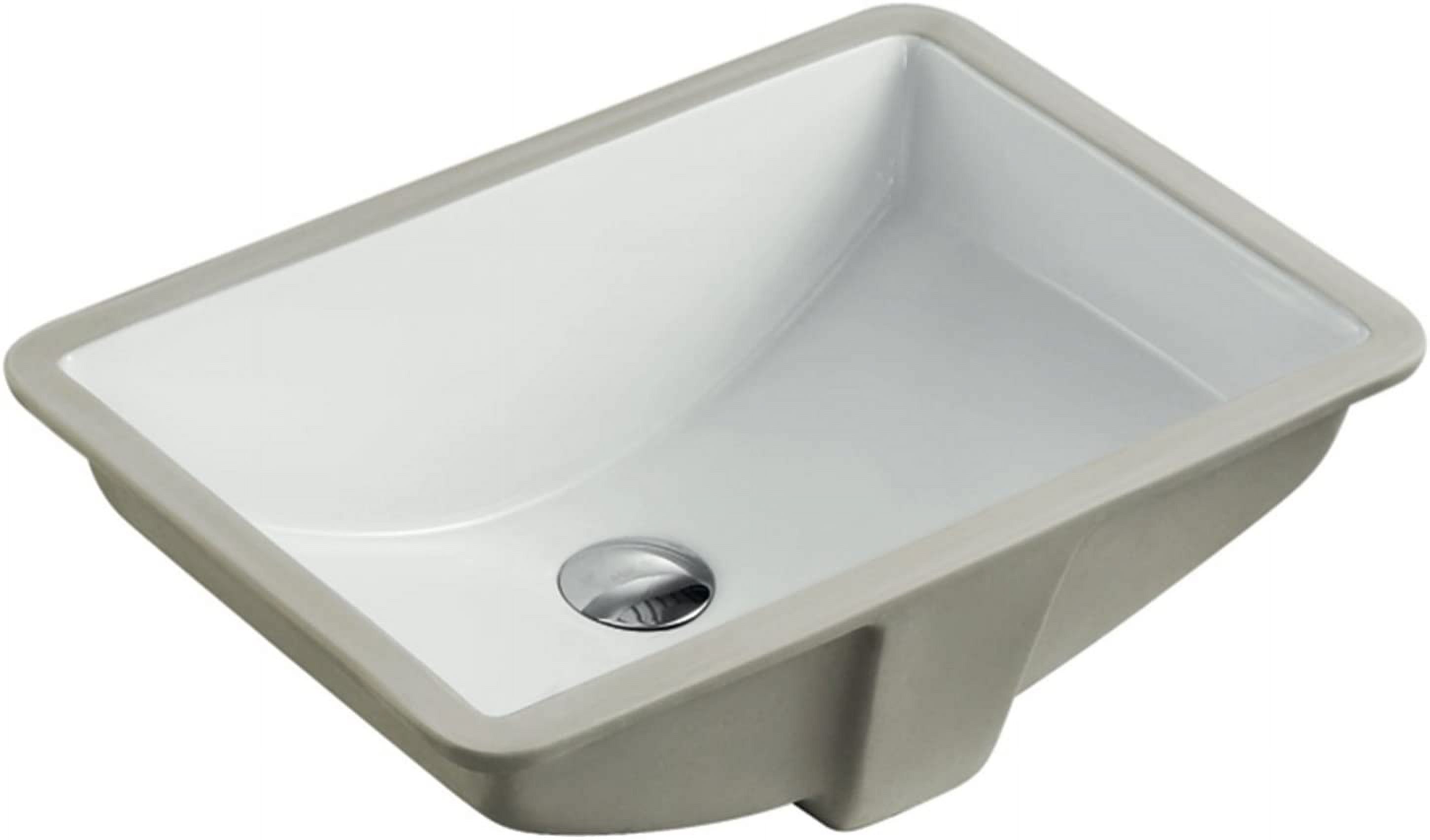 Pure White 21" Ceramic Undermount Bathroom Sink with Overflow