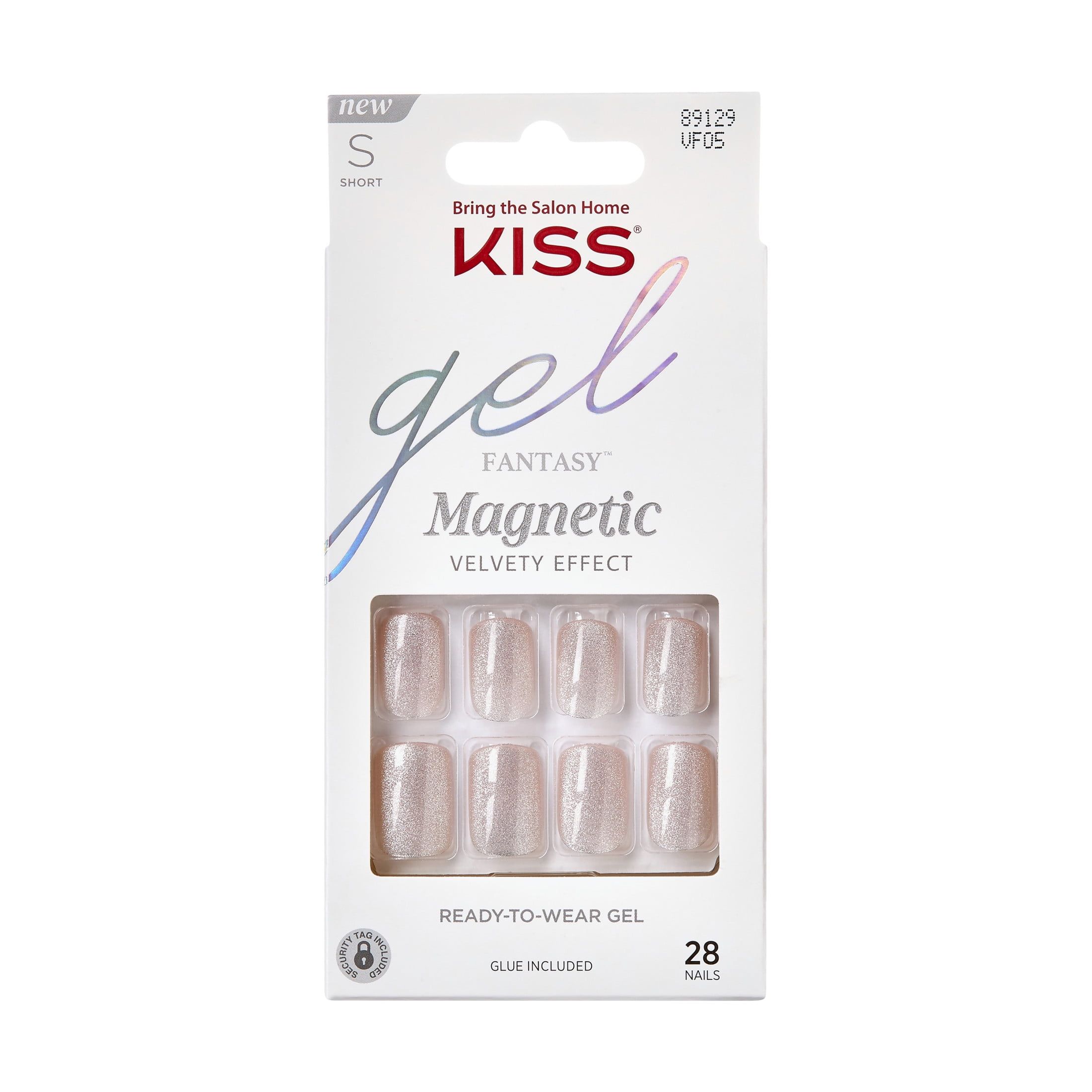 KISS Gel Fantasy Magnetic Pink Short Squoval Nails