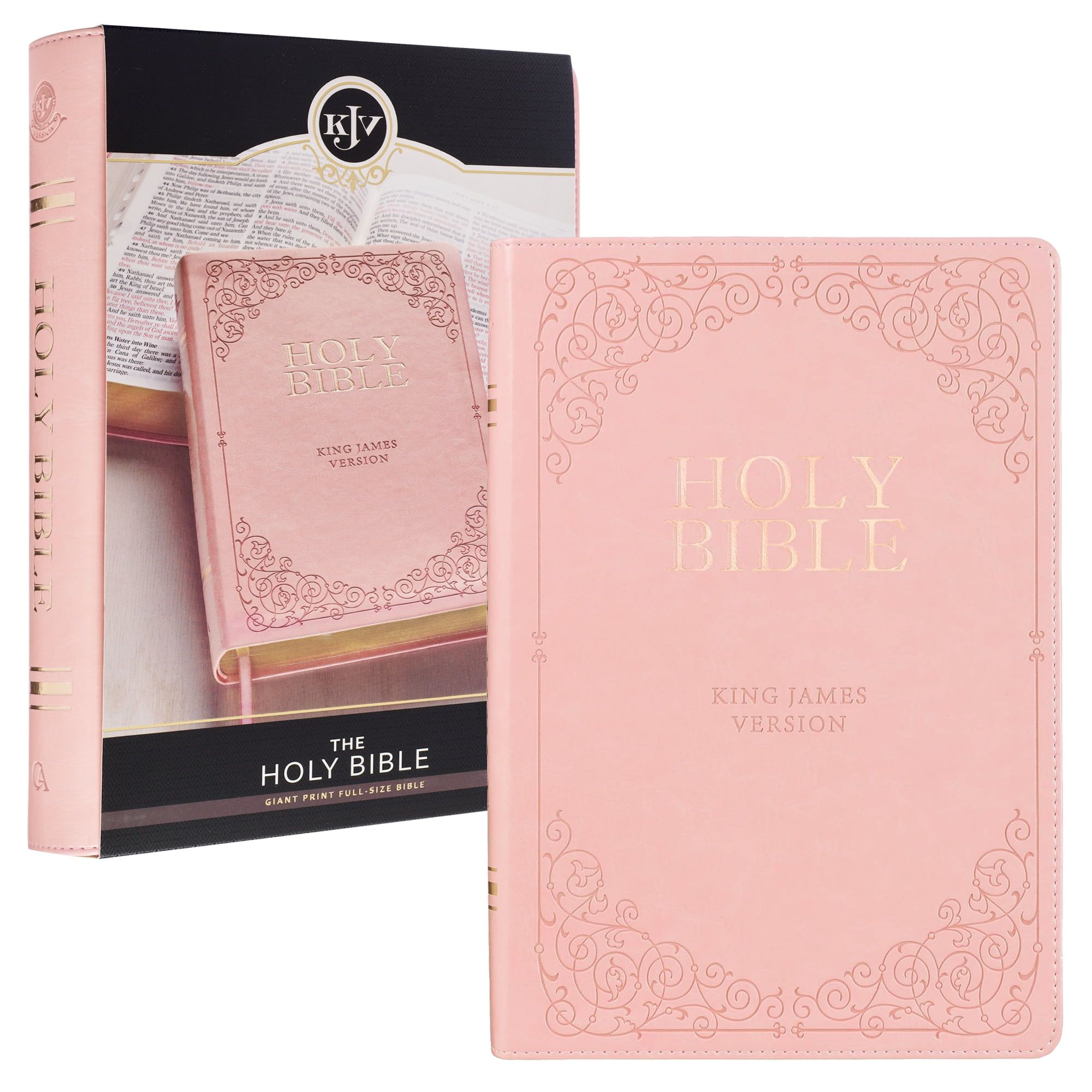 Pink Faux Leather Giant Print King James Bible