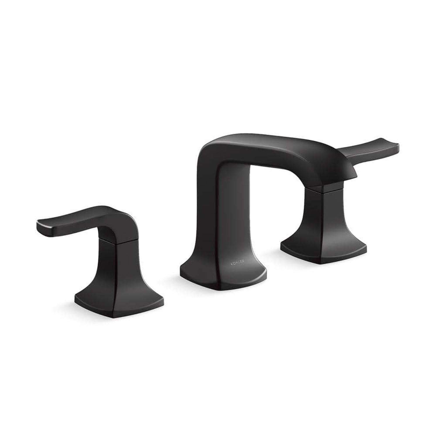 Matte Black Double Handle Widespread Bathroom Faucet