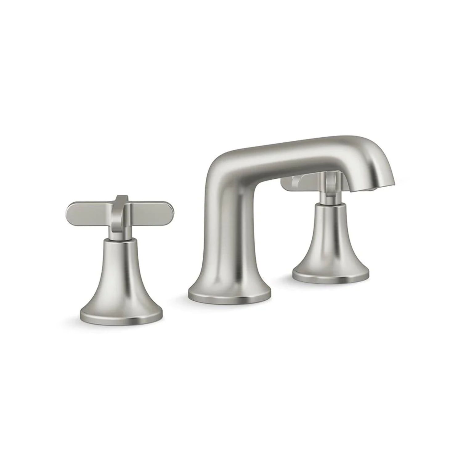 Vibrant Brushed Nickel Double Handle Widespread Bathroom Faucet