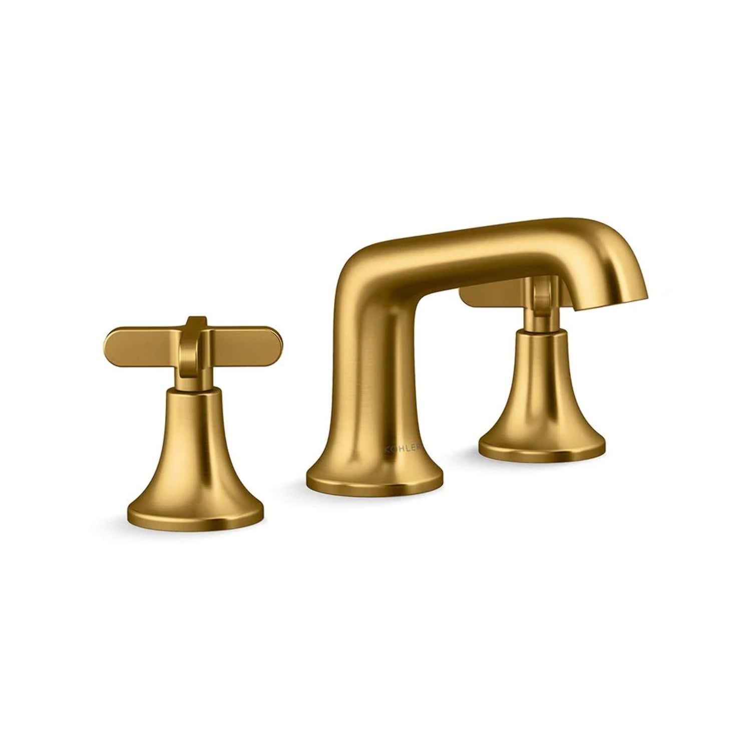 Vibrant Moderne Brushed Brass Widespread Bathroom Faucet