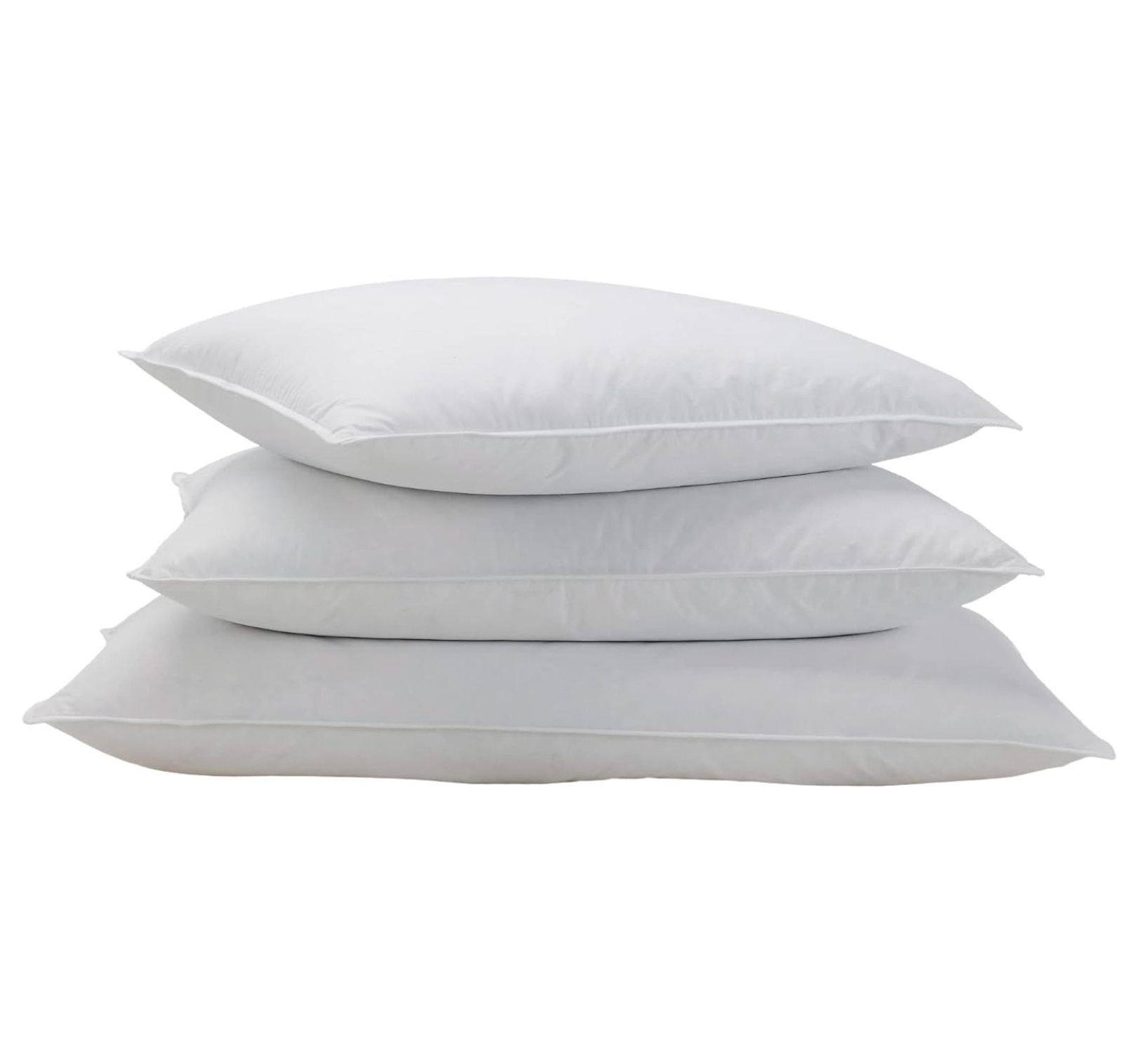 Standard White Duck Down Hypoallergenic Bed Pillow