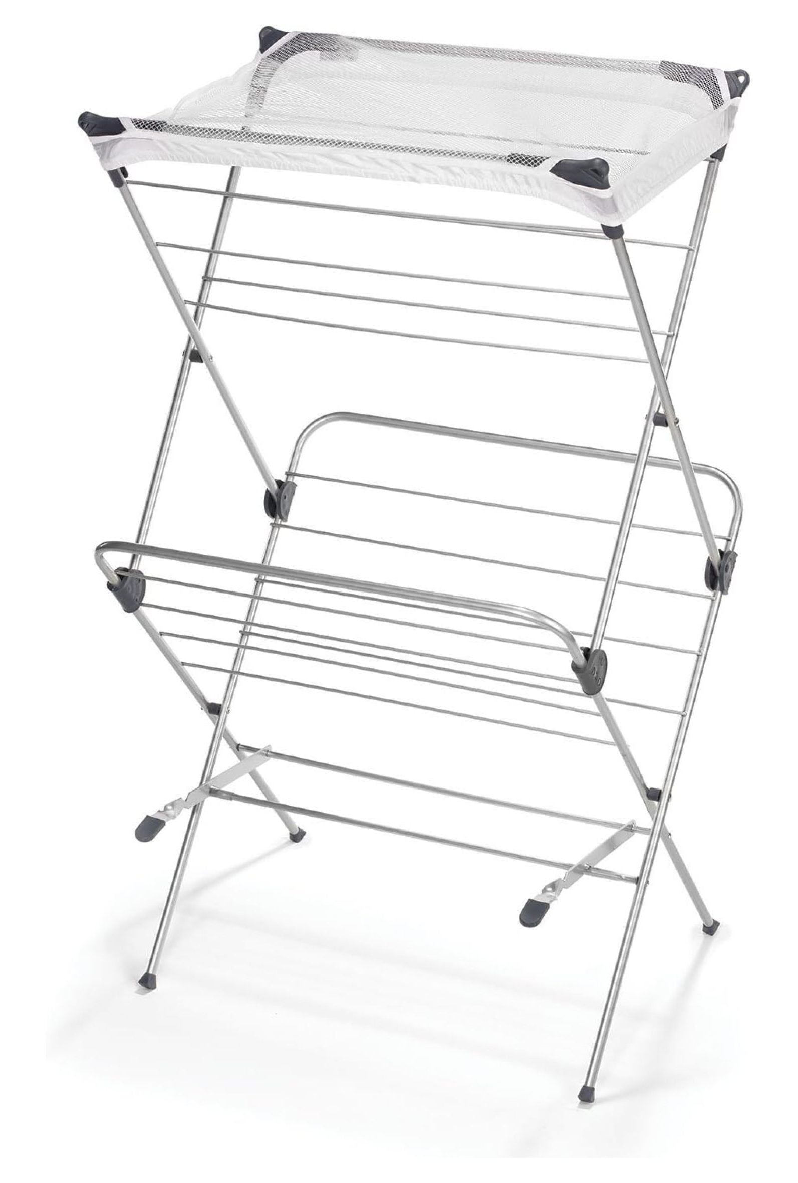 Polder Silver 2-Tier Steel Accordion Clothes Drying Rack