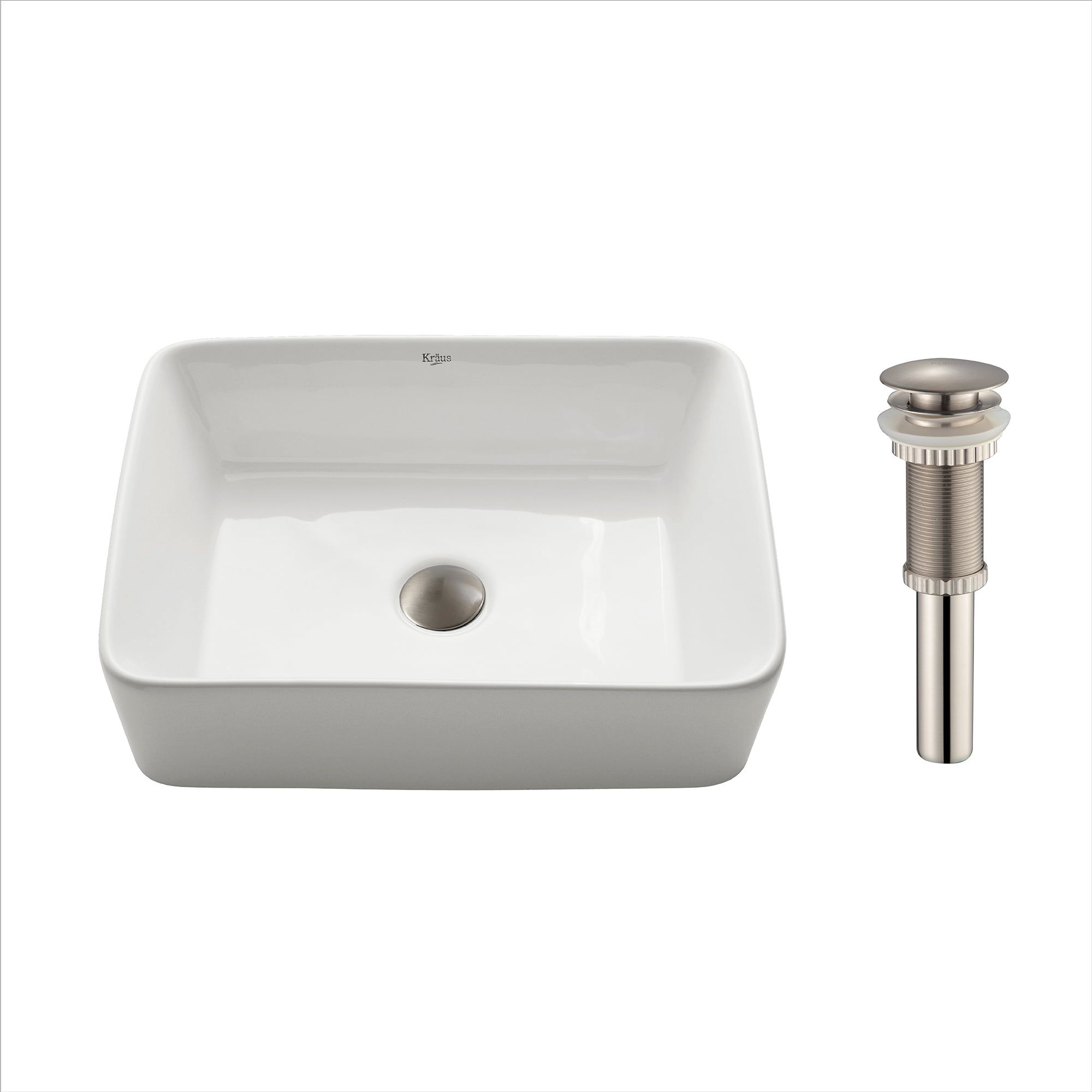 Ceramic Rectangular Vessel Bathroom Sink