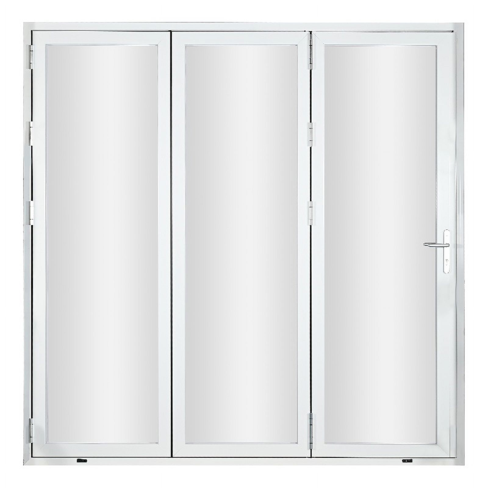 White Aluminum 96" x 80" 3-Panel Folding Patio Door