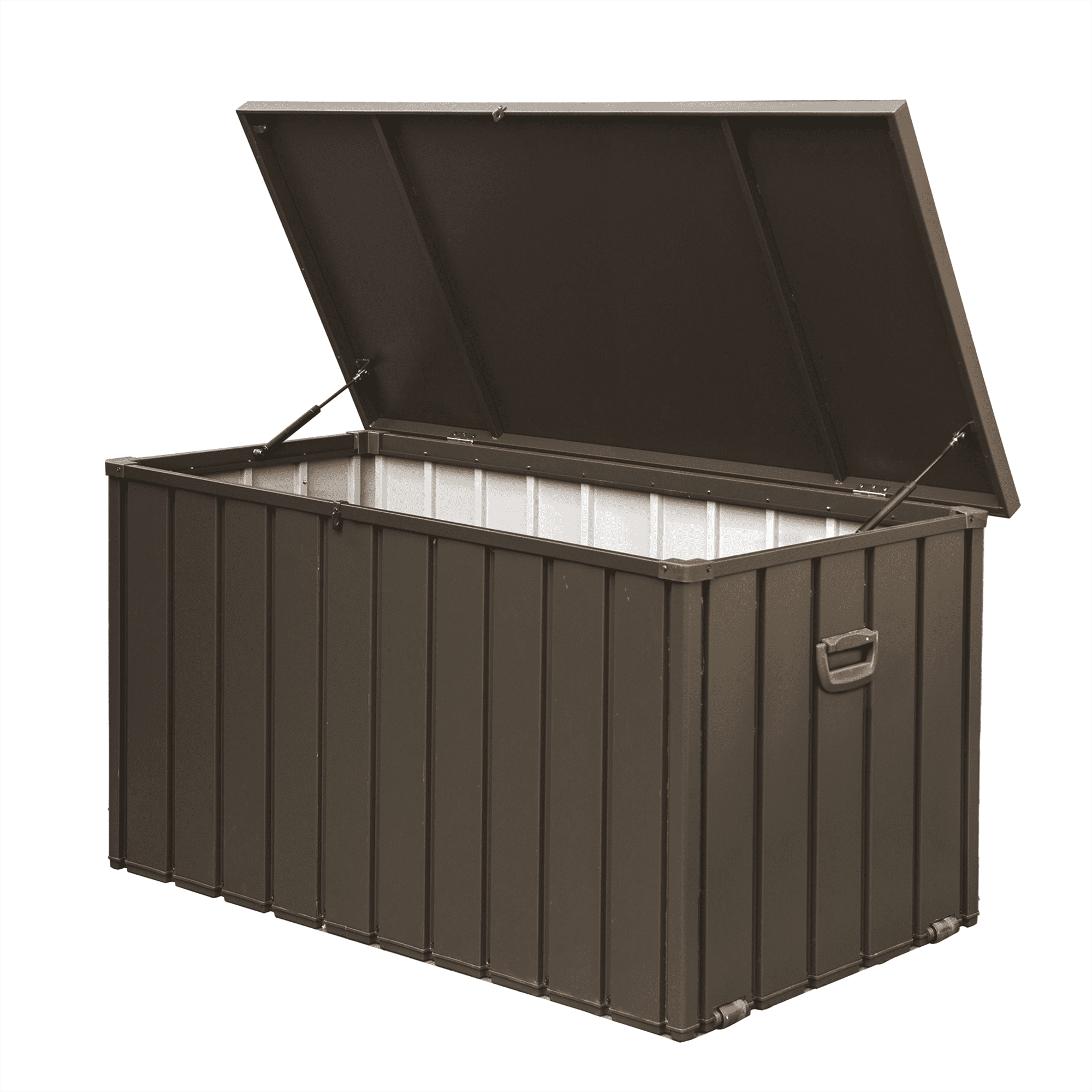 Dark Brown Large Lockable Steel Outdoor Deck Box