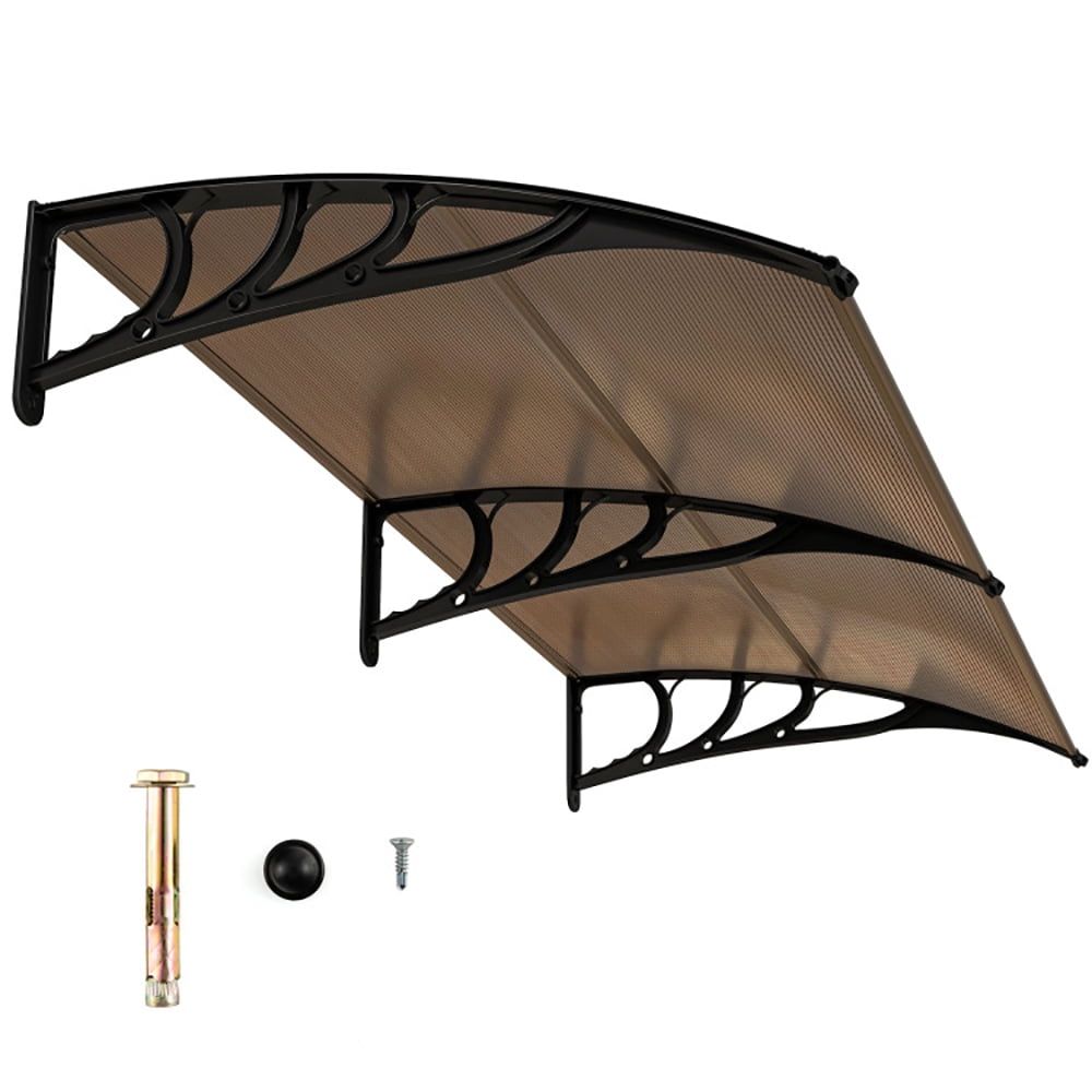 Coffee Polycarbonate and Aluminum Outdoor Door Window Awning