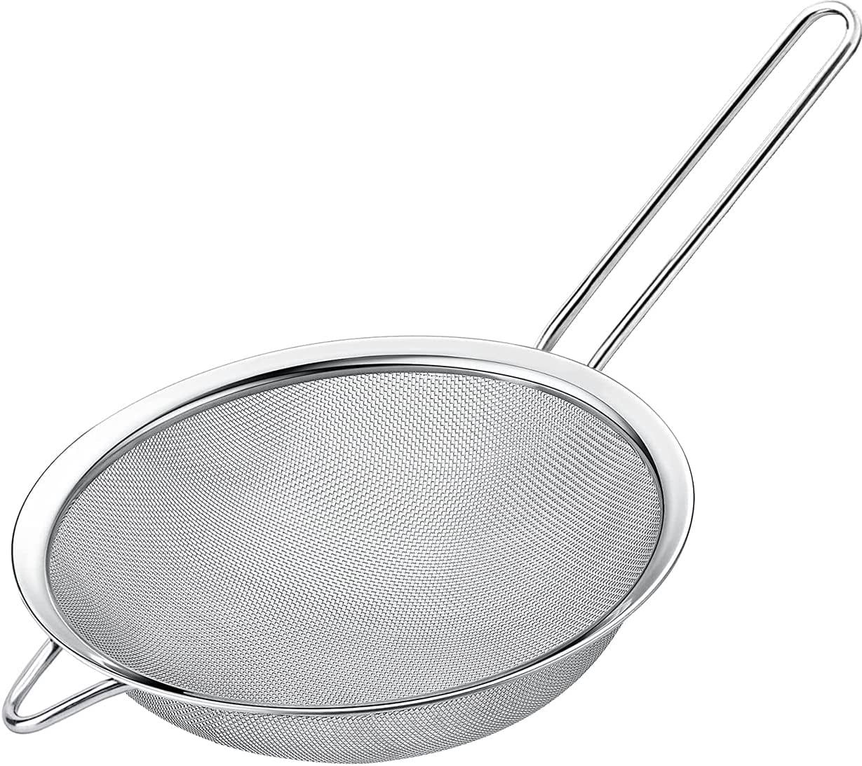 Kafoor 6.3" Stainless Steel Fine Mesh Strainer with Handle