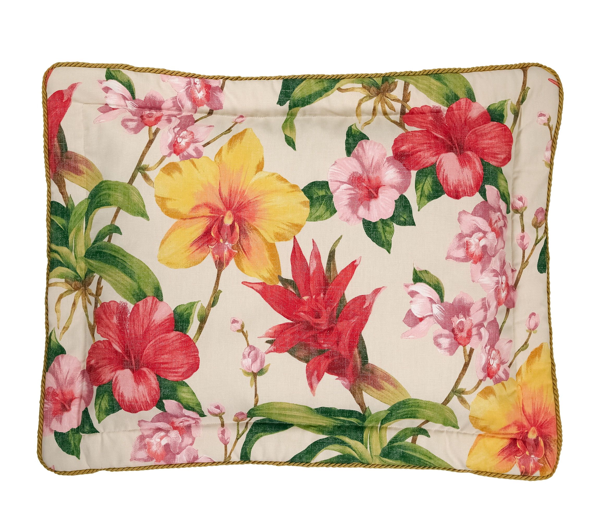 Floral Multicolor Cotton Blend Standard Pillow Sham