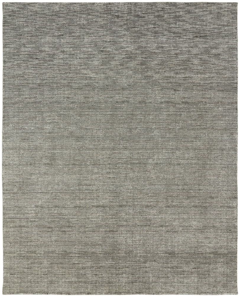 Handmade Heather Gray Wool and Viscose Area Rug