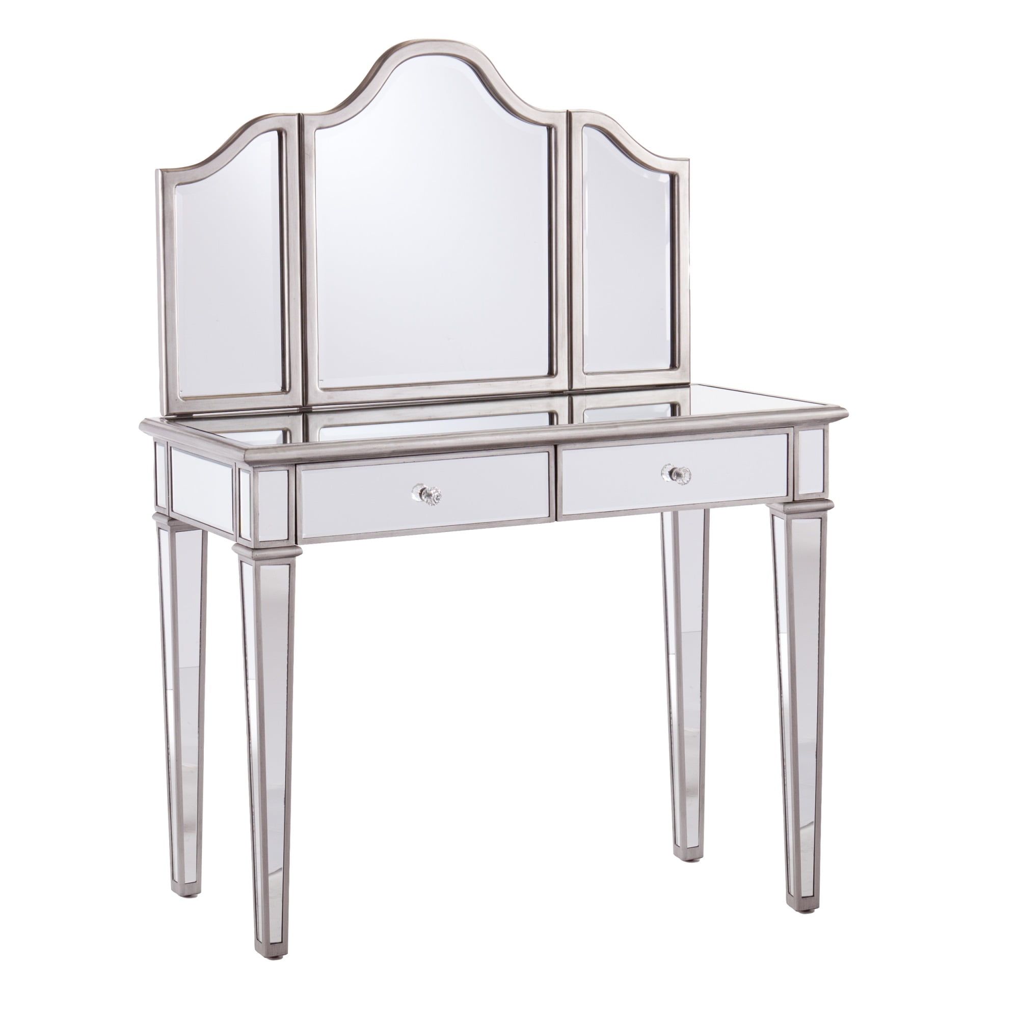 Kalla Mirrored Vanity Set with Arched Mirror and Storage