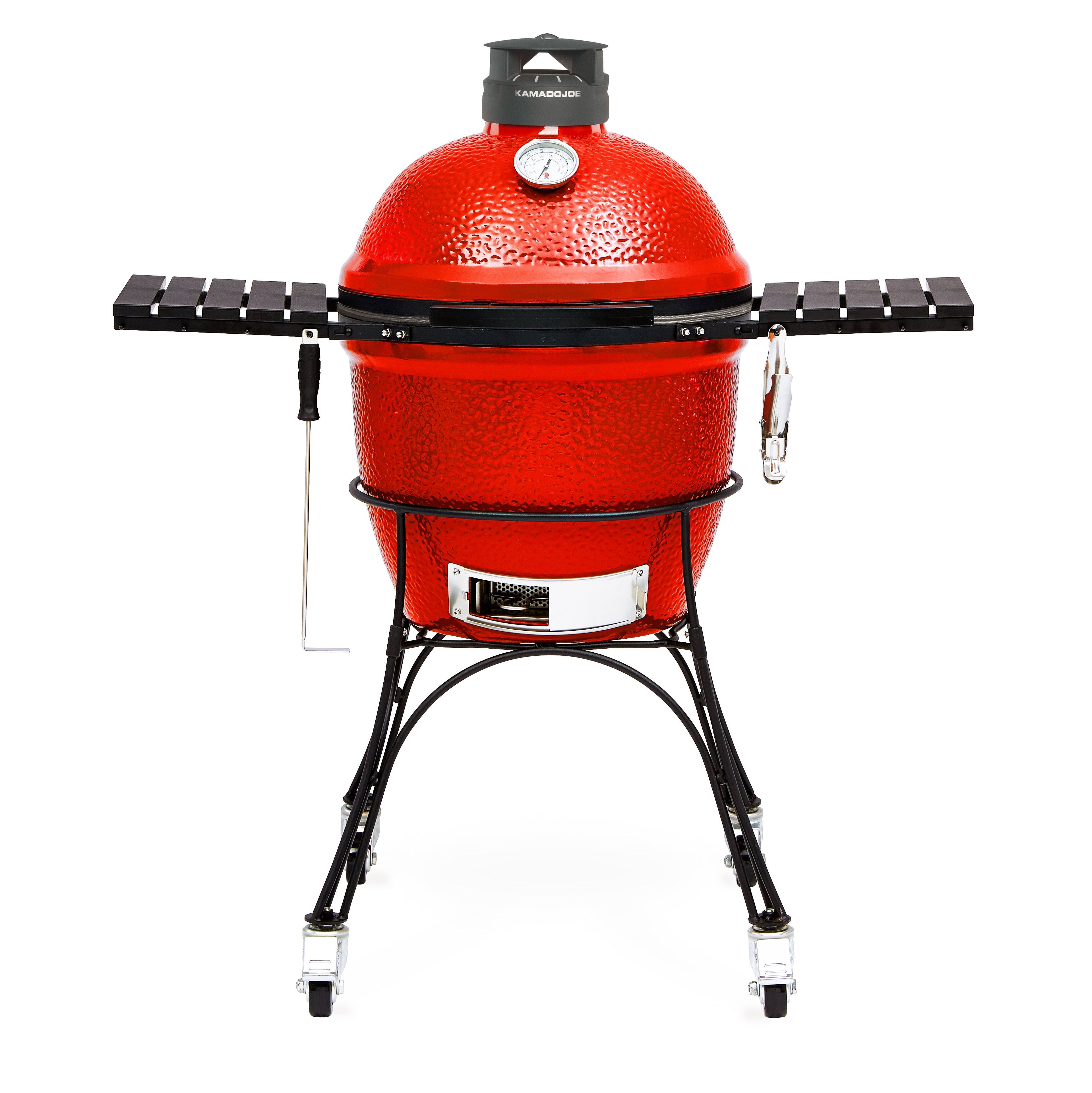 Blaze Red Ceramic Charcoal Grill with Stainless Steel Grates