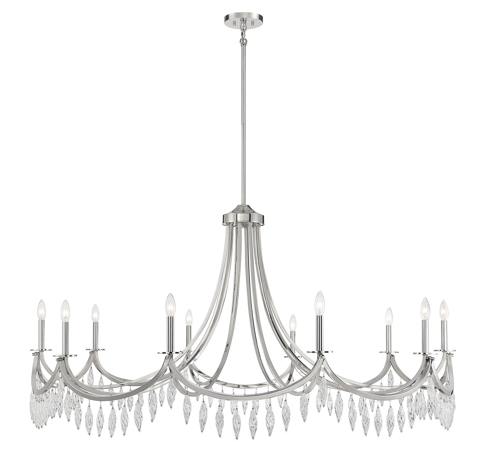 Kameron 10-Light Polished Nickel and Crystal Chandelier