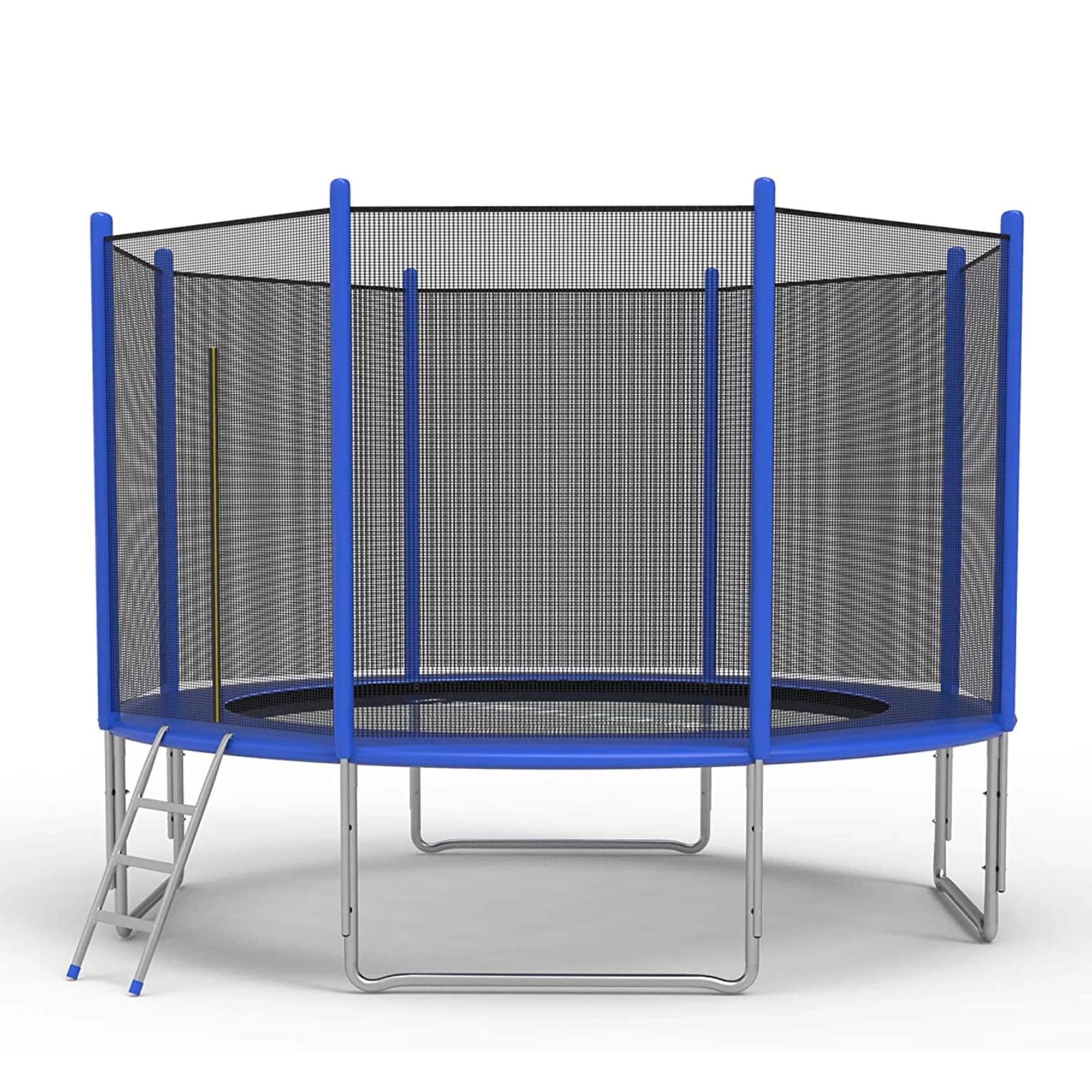 10ft Blue Trampoline with Safety Enclosure and Ladder