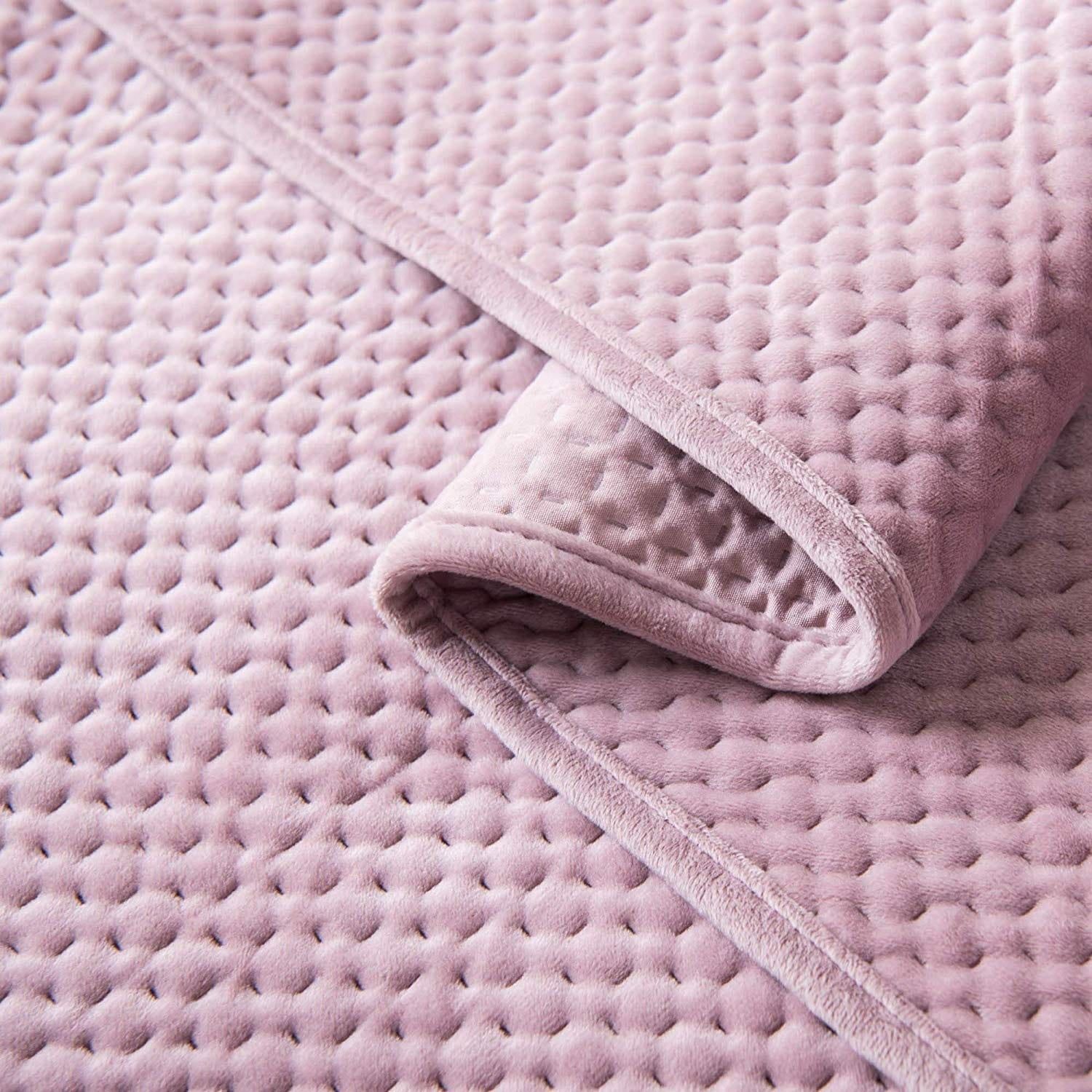 King Dusty Rose Microfiber Reversible Quilt Set
