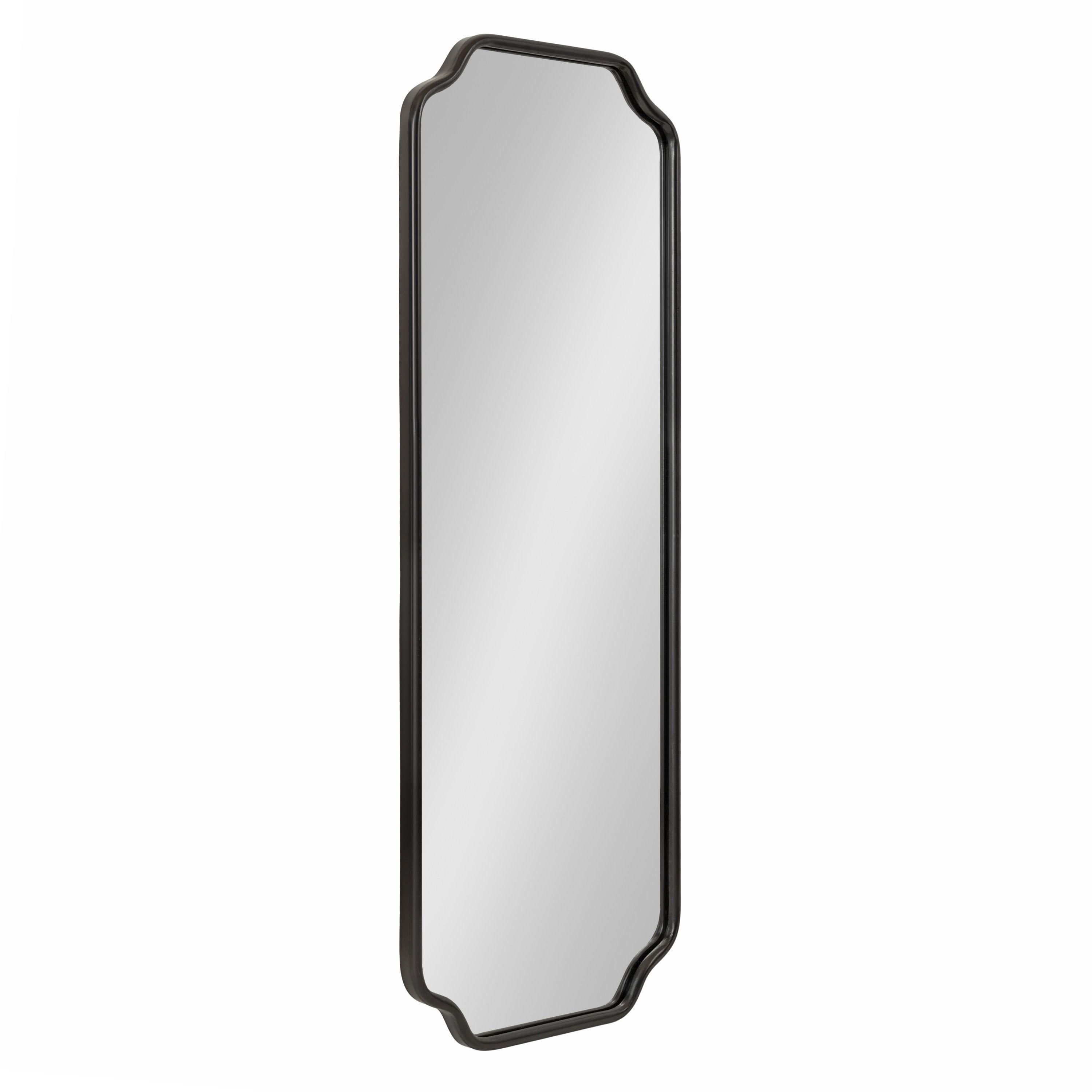 Plumley Black Scalloped Full Length Wall Mirror, 18 x 48