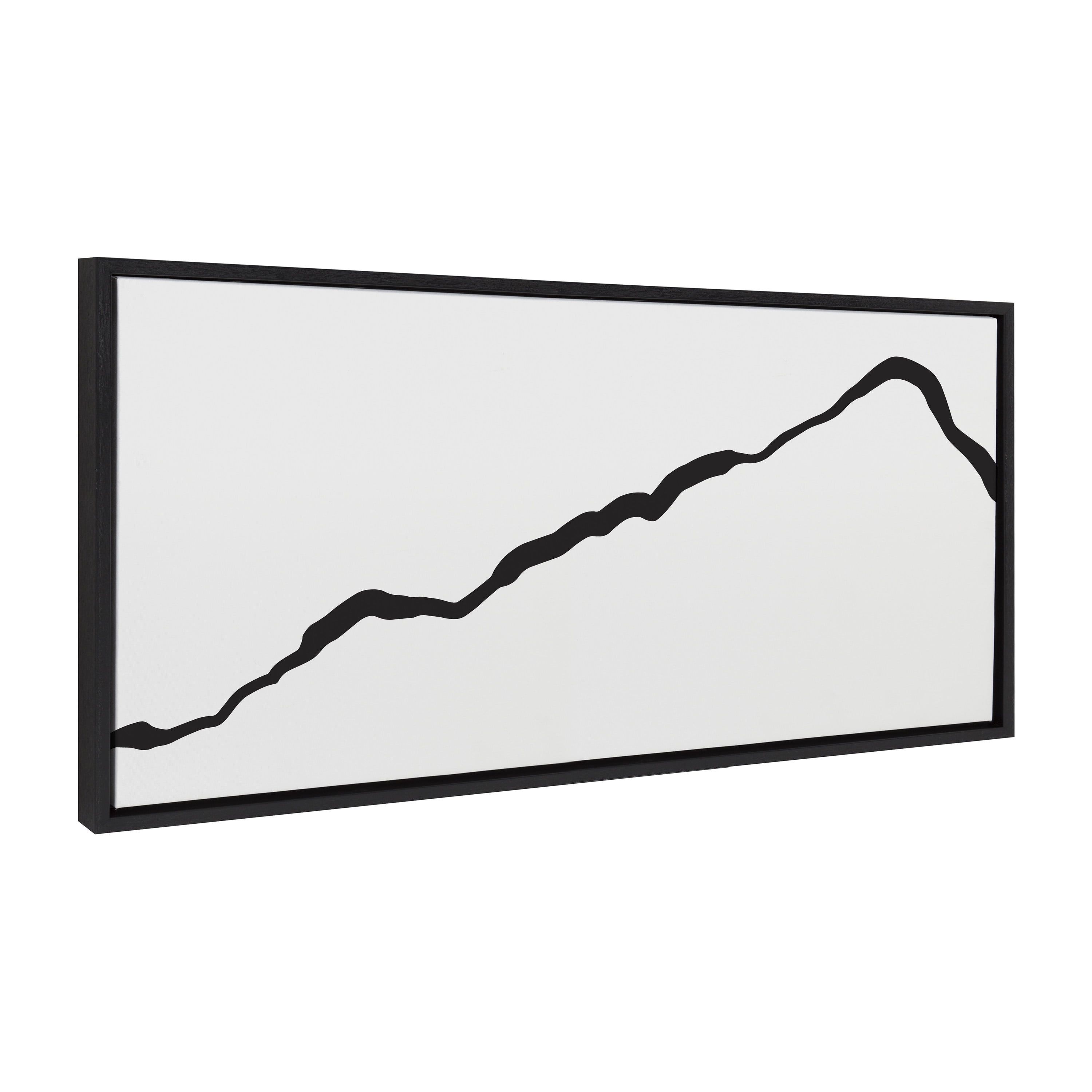 Elevated Black and White Abstract Mountain Canvas Art, 18x40